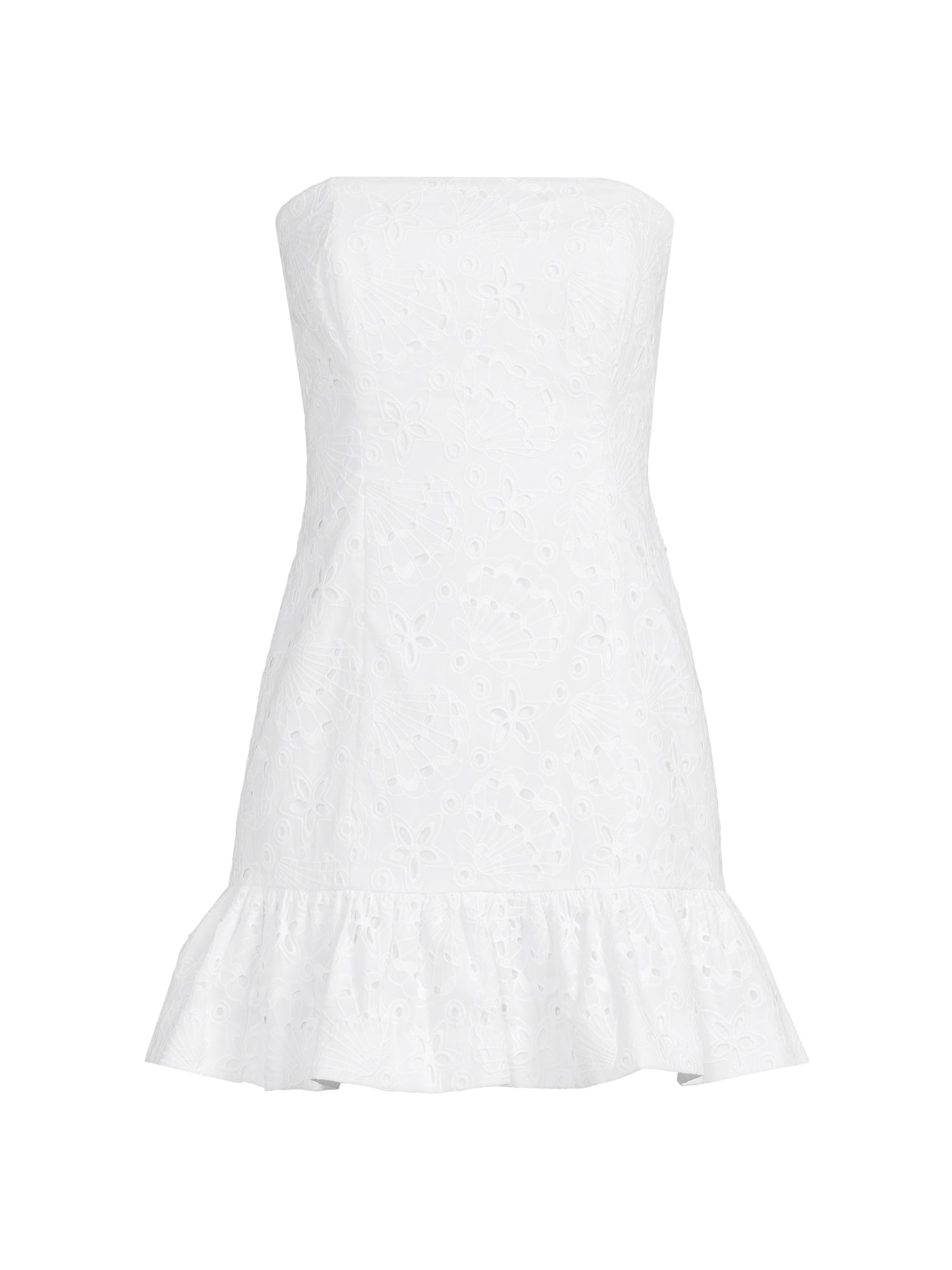 Lilly Pulitzer Women's Adorie Eyelet Strapless Minidress - Resort White