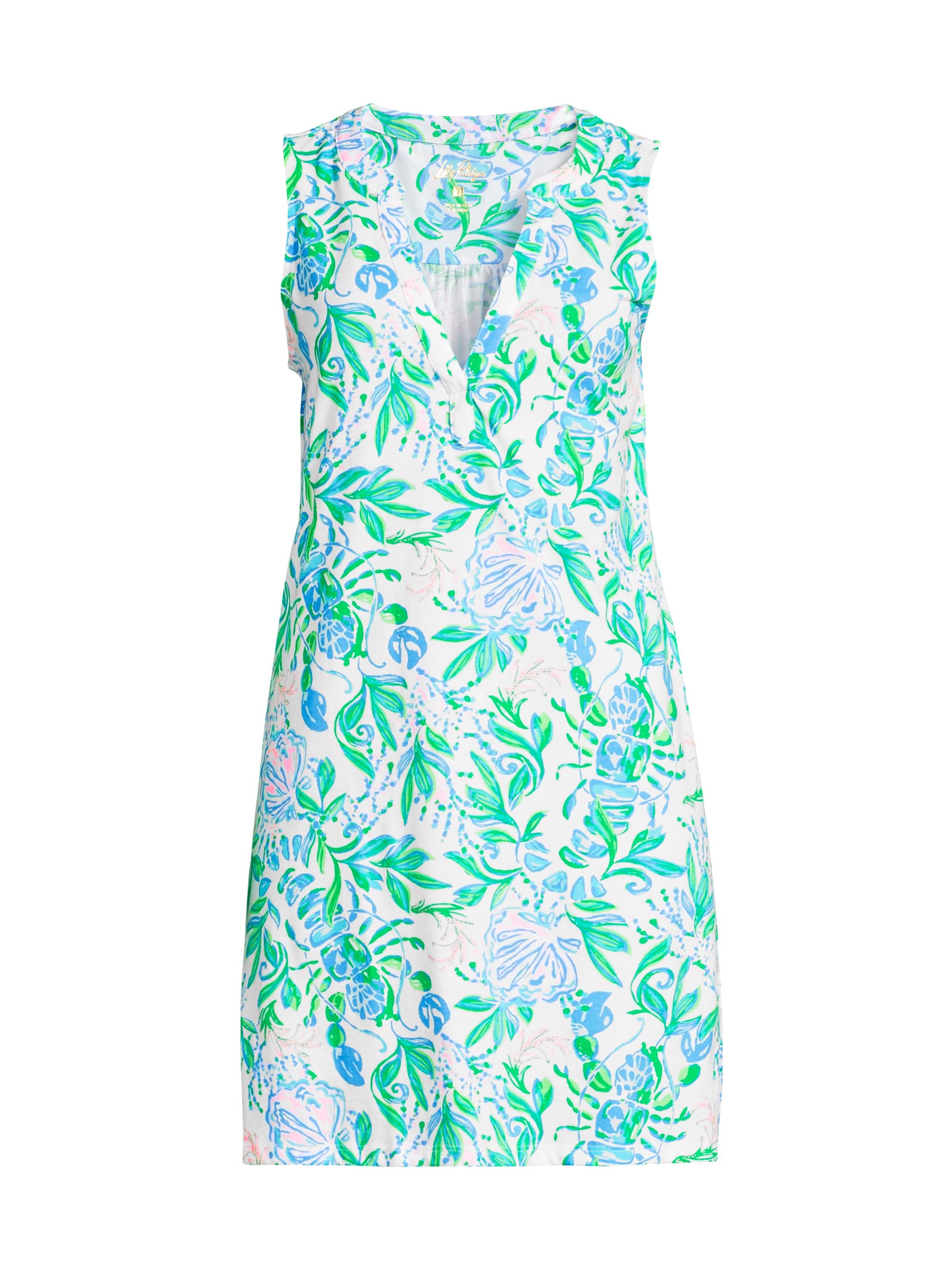 Lilly Pulitzer Women's Dev Floral Split V-Neck Dress - Resort White Just A Pinch