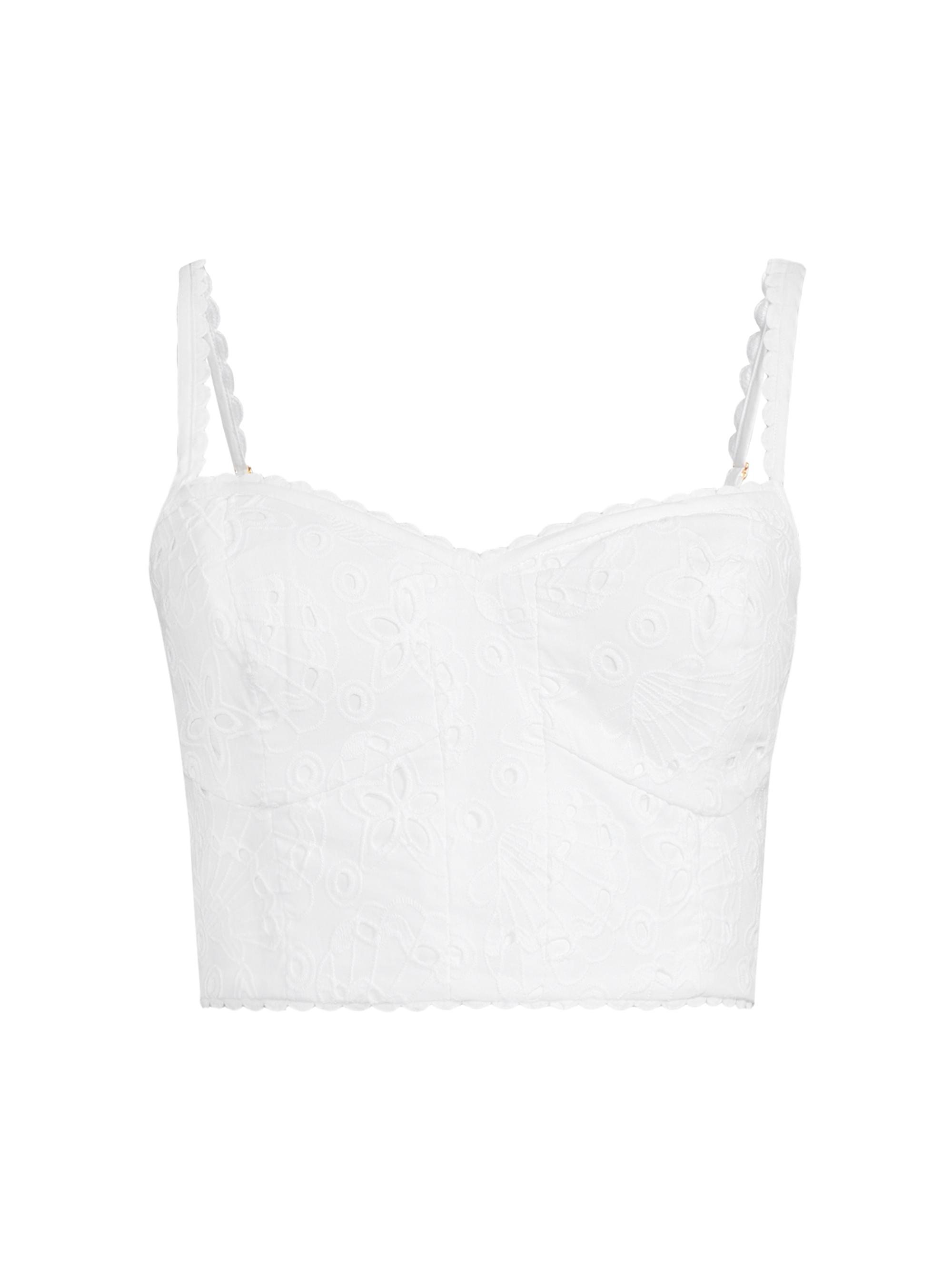 Lilly Pulitzer Women's Winslow Seashell Eyelet Crop Top - Resort White