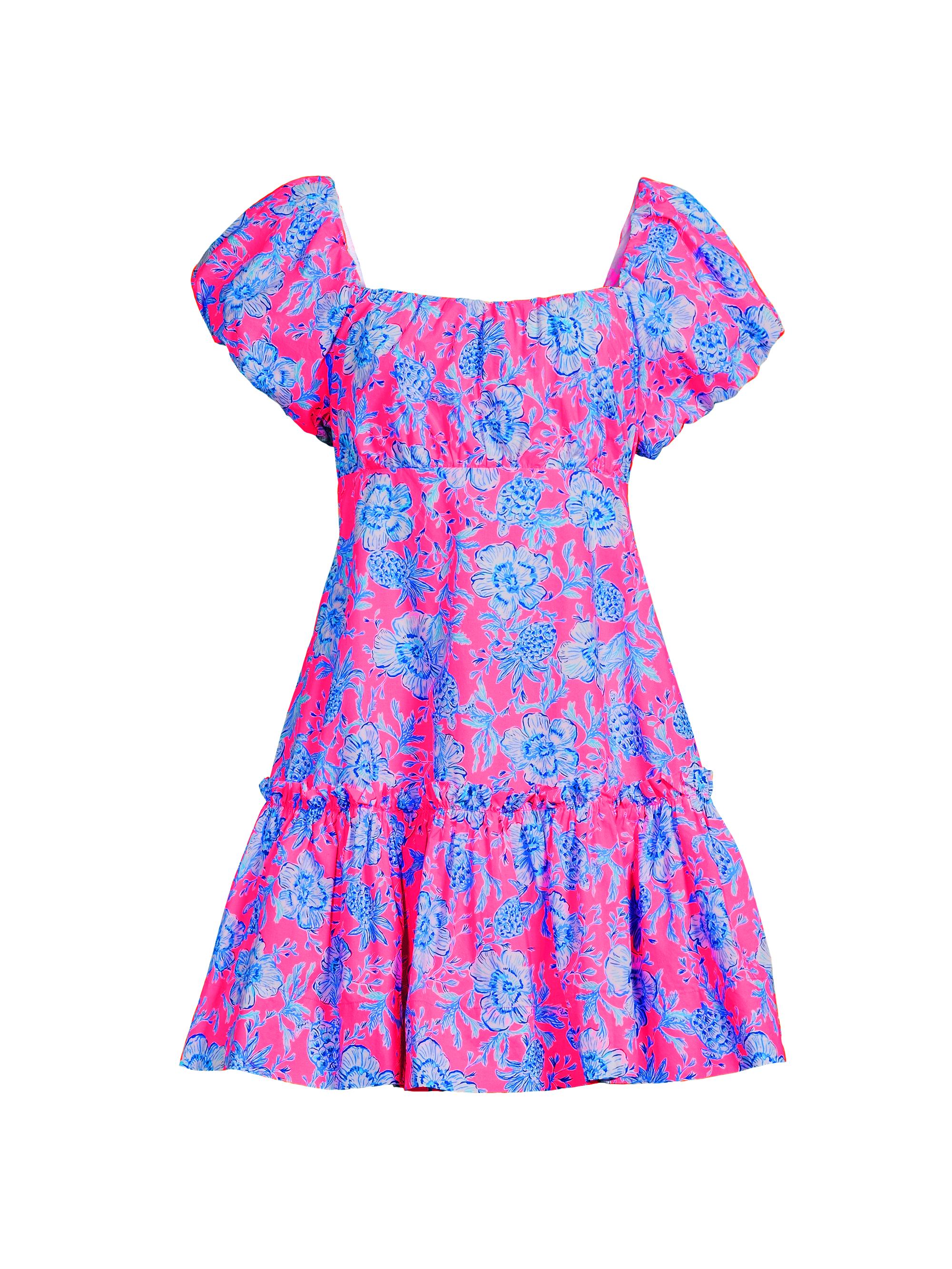 Lilly Pulitzer Nastia Floral Cotton Puff-Sleeve Minidress Saks Fifth