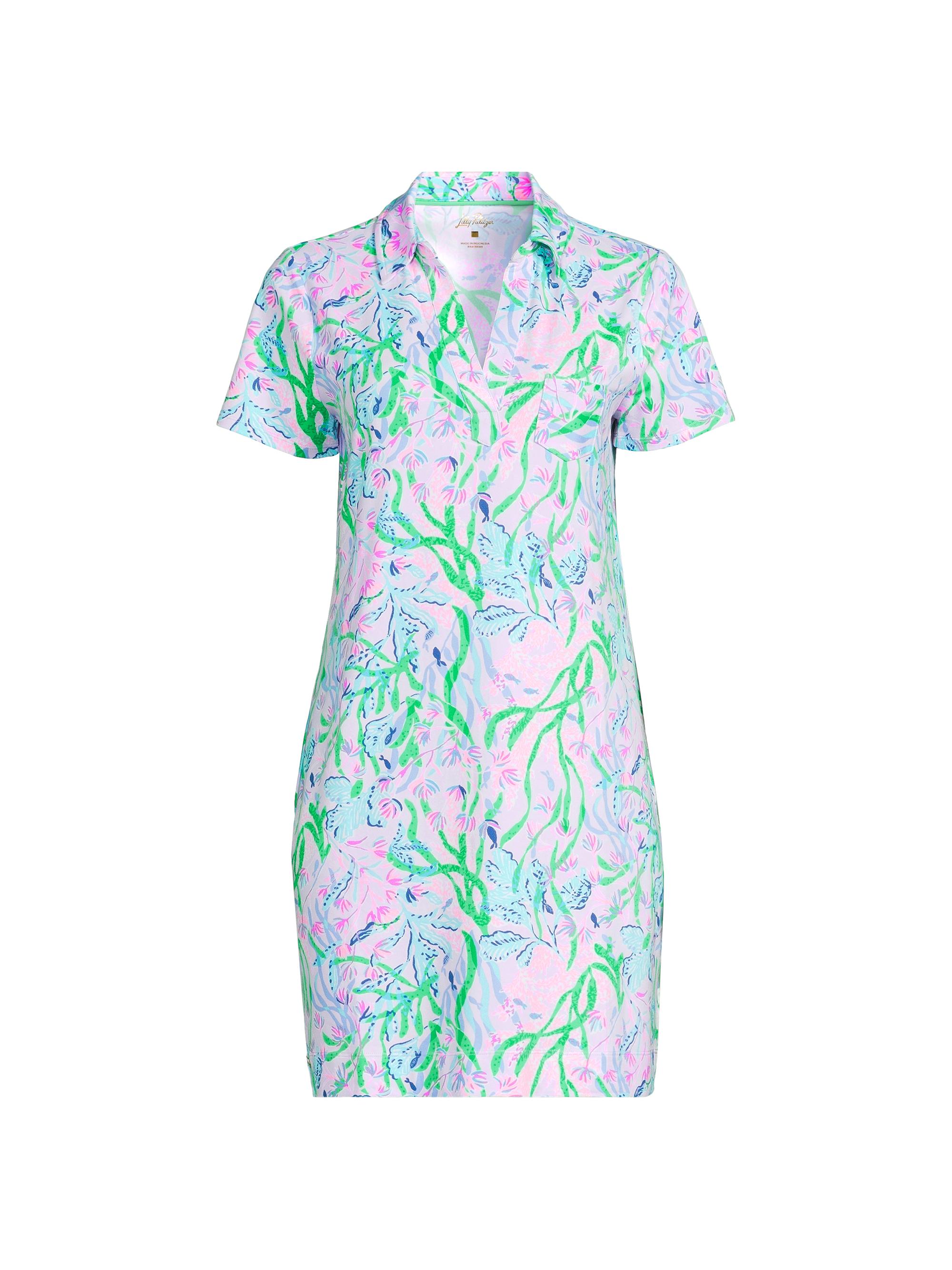 Lilly Pulitzer Women's Dune UPF 50+ Floral Jersey Shirtdress - Multi Seacret Escape