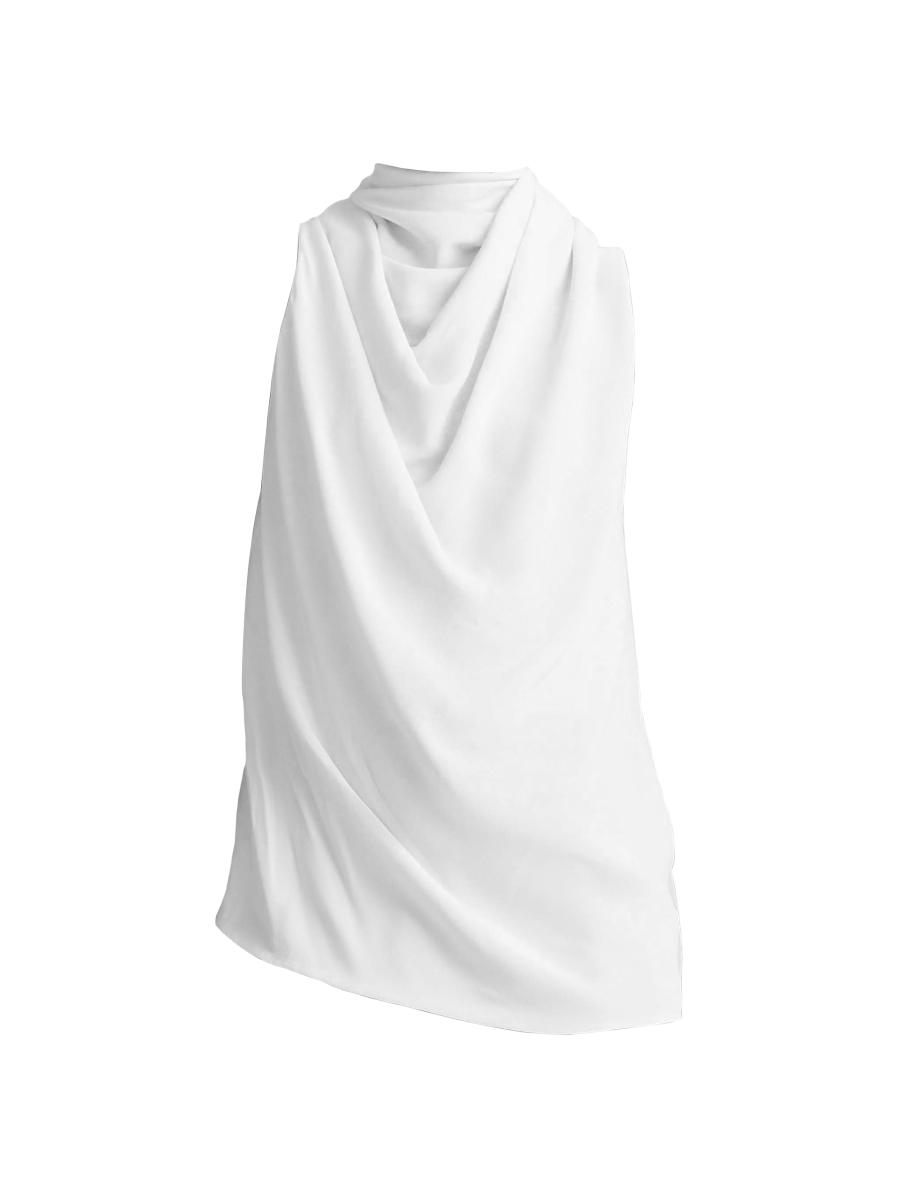 JCAESAR STUDDED DRAPED NECKLINE TOP