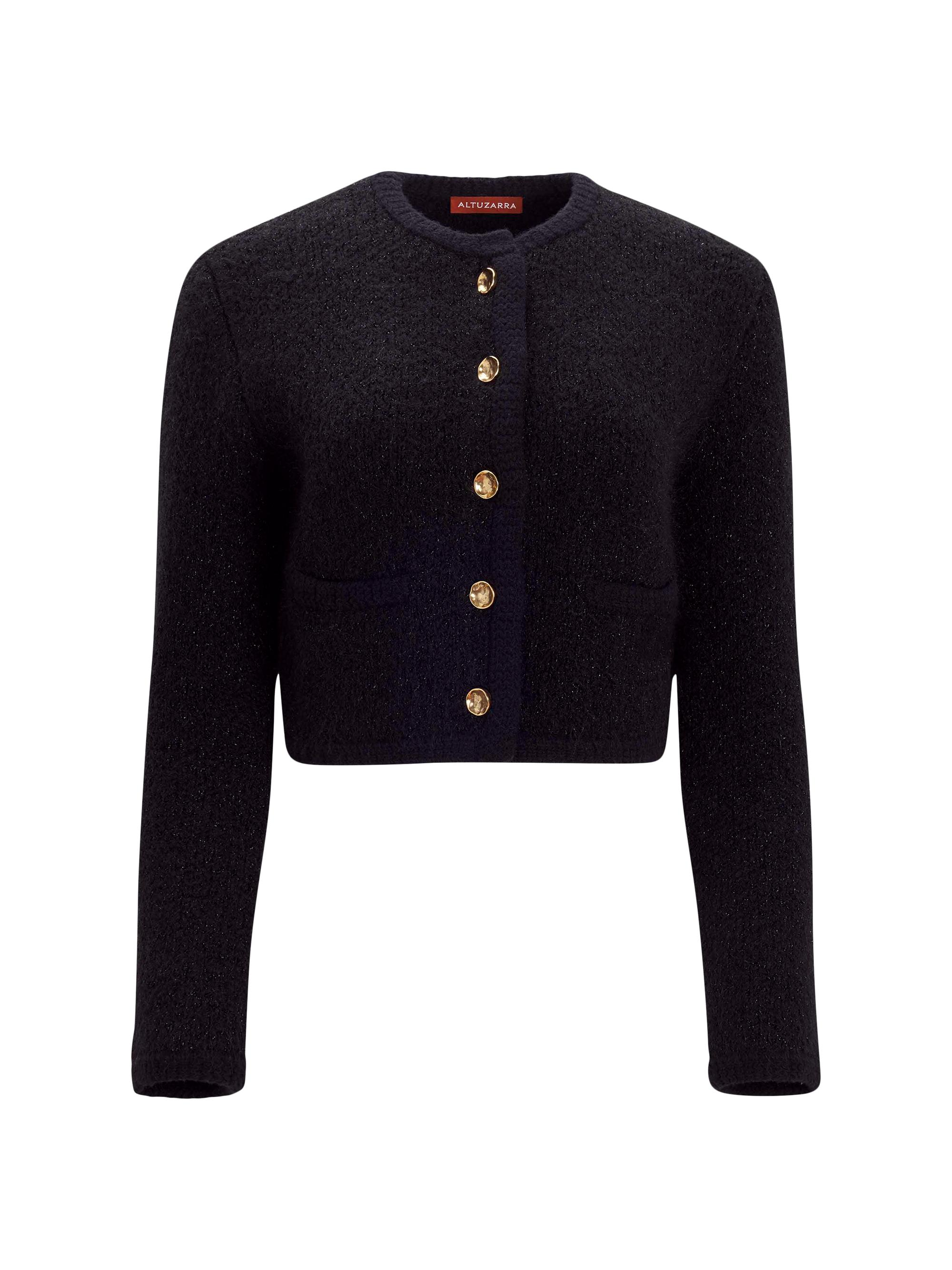 Altuzarra Women's Napoline Shimmer Crop Cardigan - Black