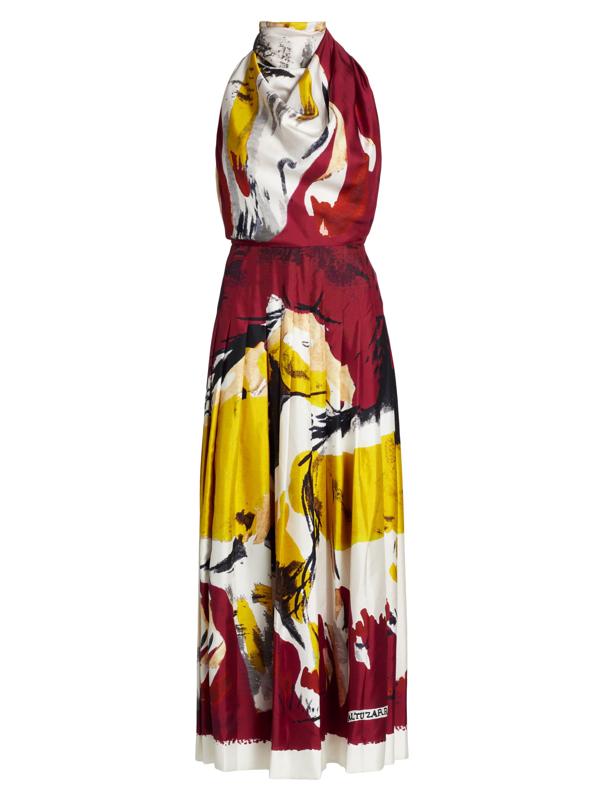 Altuzarra Women's Carole Silk Abstract Maxi Dress - Turmeric