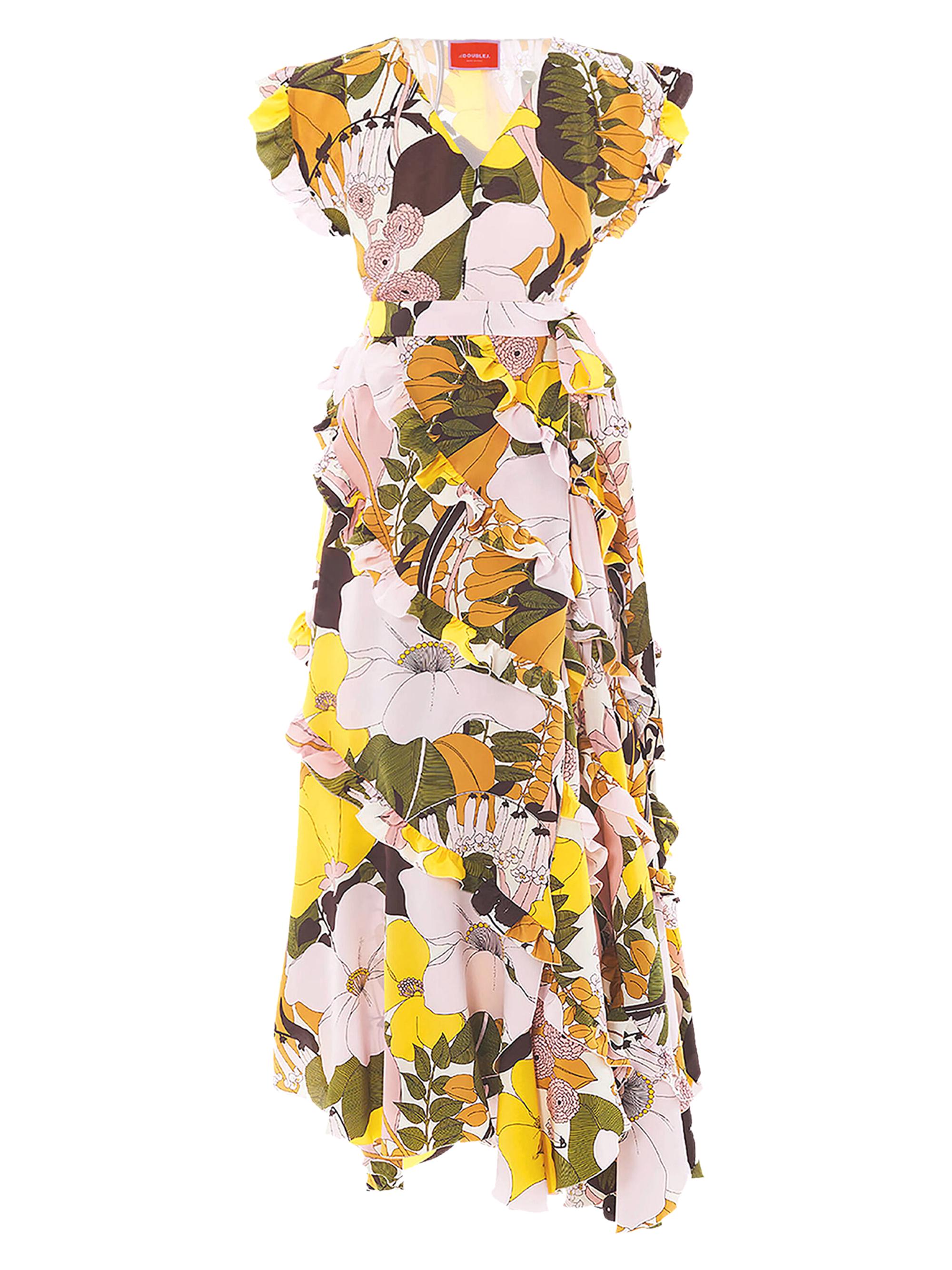 La DoubleJ Women's Lollipop Wrap Dress - Big Flower Rose Pink