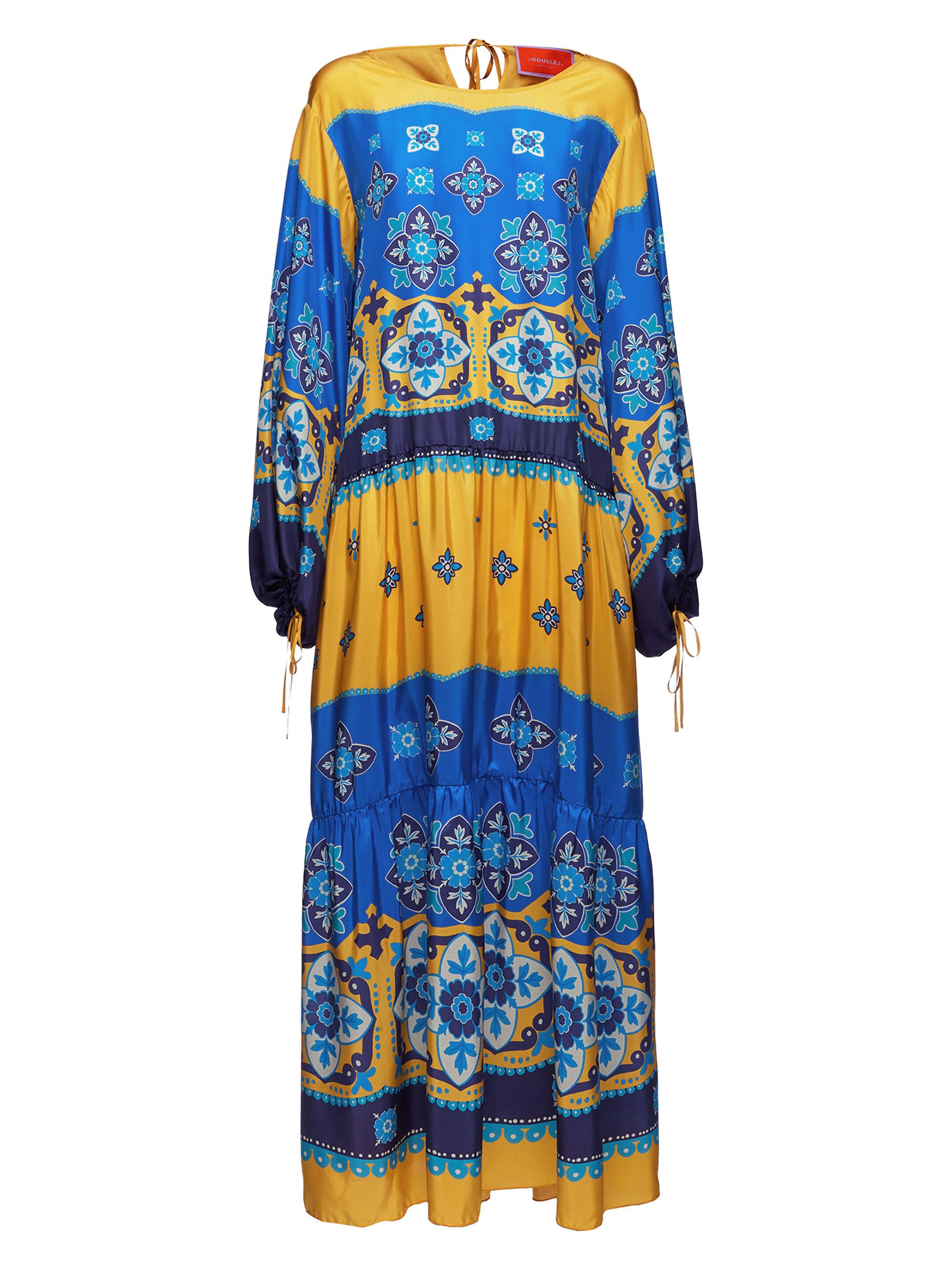 La DoubleJ Women's Vesta Dress - Tiles Degrade Placee Blue