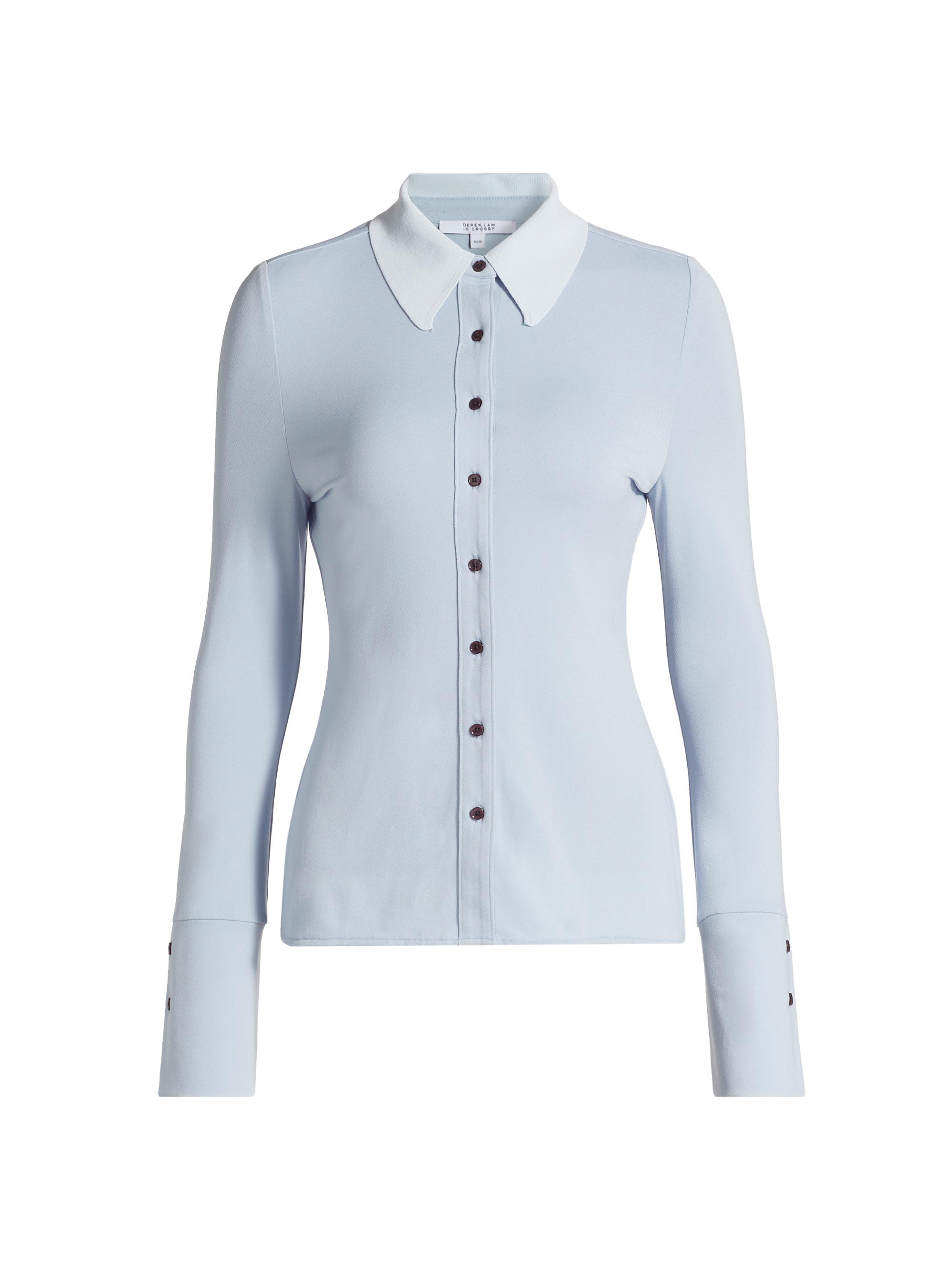 Derek Lam 10 Crosby Women's Ulla Buttoned Knit Top - Ciel