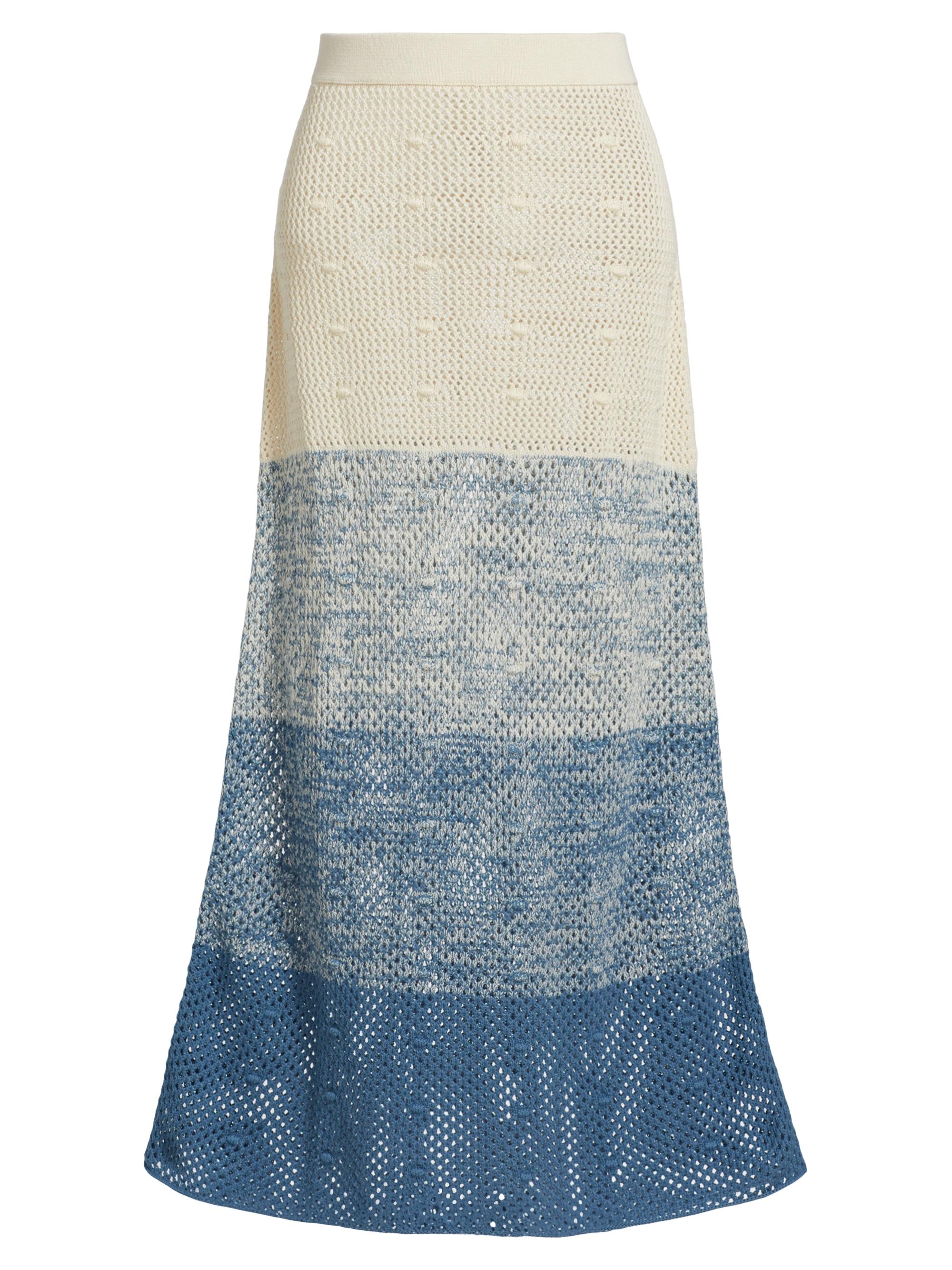 Escvdo Women's Litoral Colorblock Maxi Skirt - Degrade Sky Blue