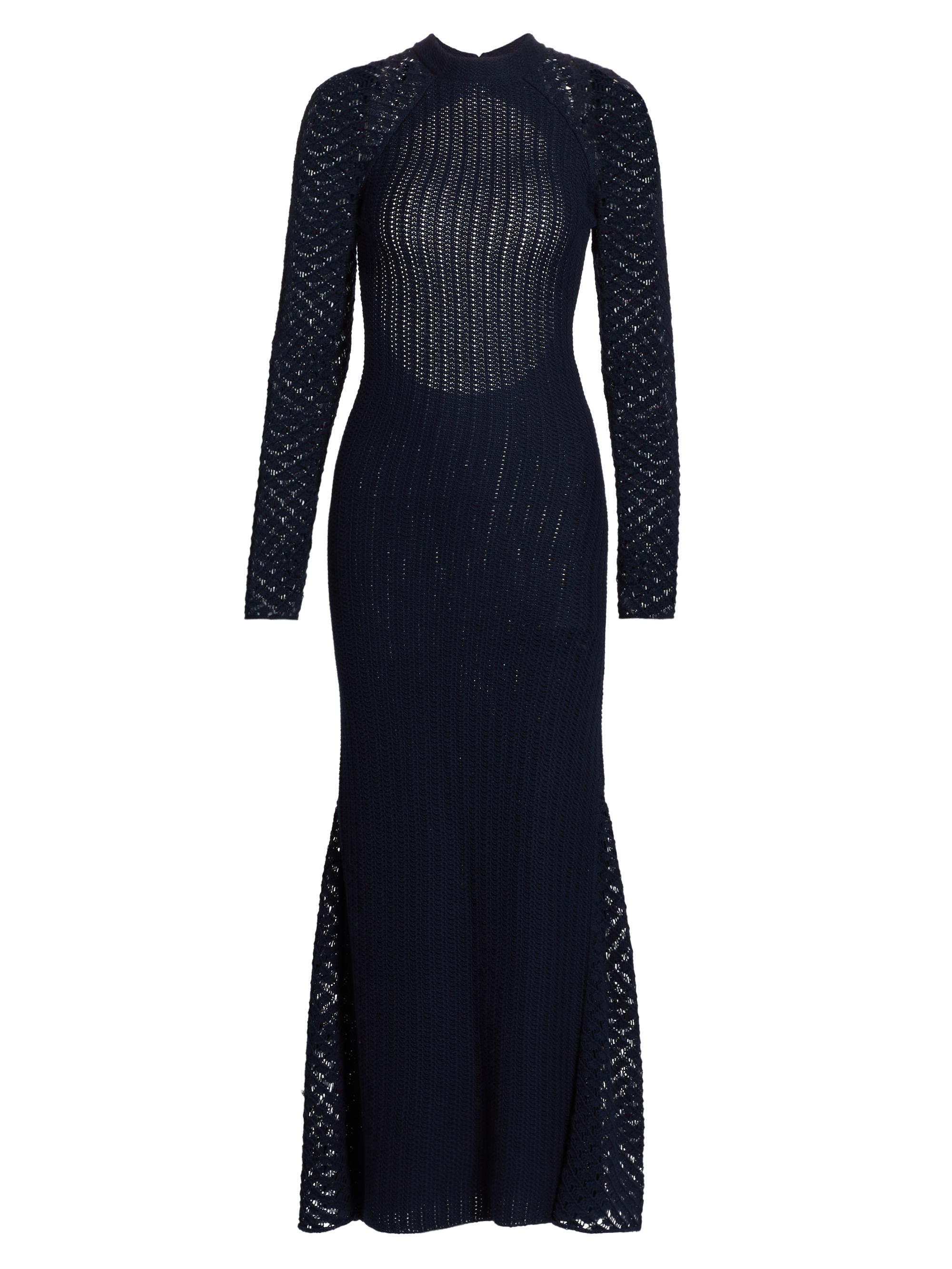 Escvdo Women's Pirqa Crocheted Cotton Maxi Dress - Navy