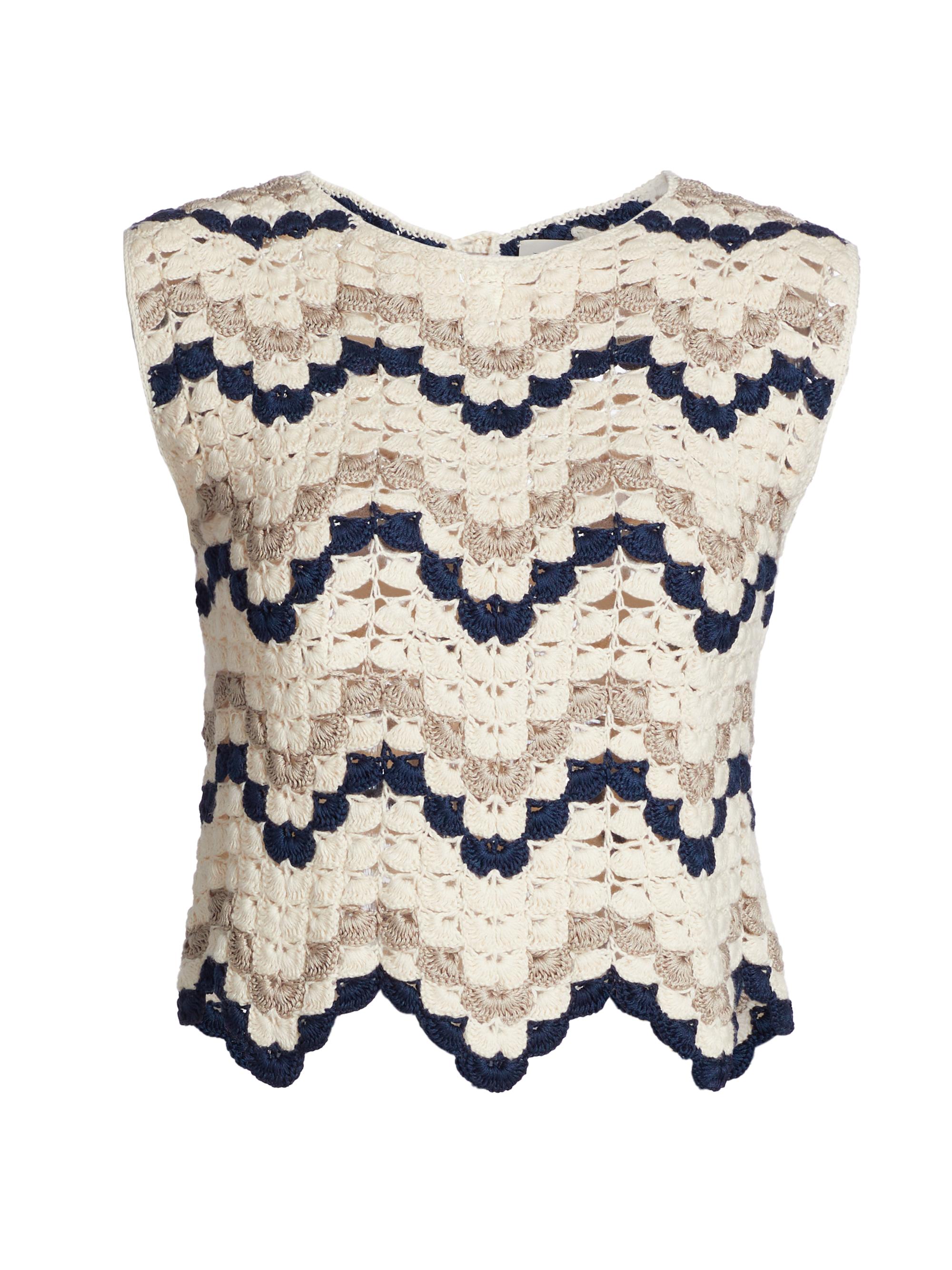 Escvdo Women's Nieva Crocheted Top -  Navy