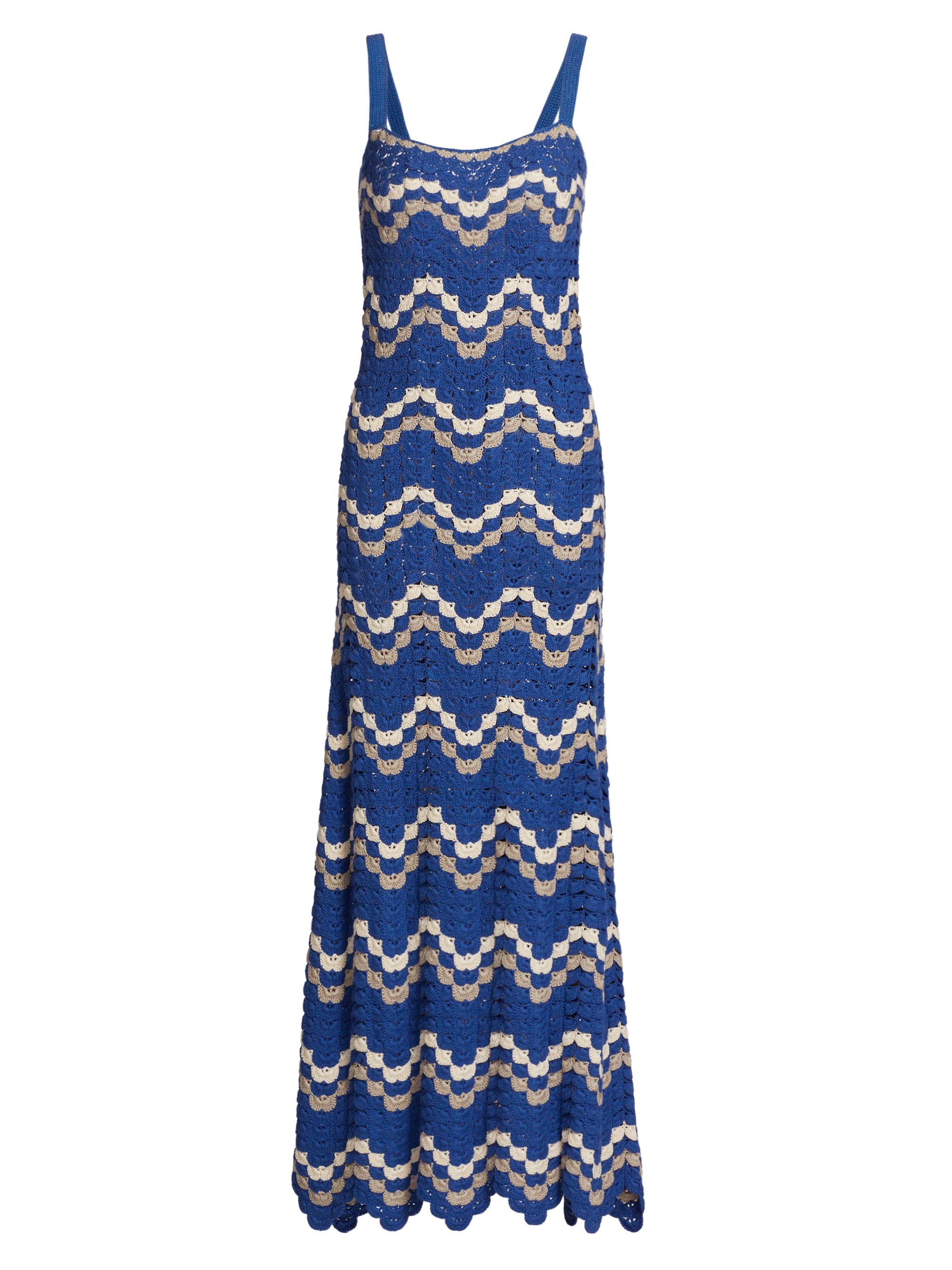 Escvdo Women's Marea Crocheted Cotton Maxi Dress - Blue