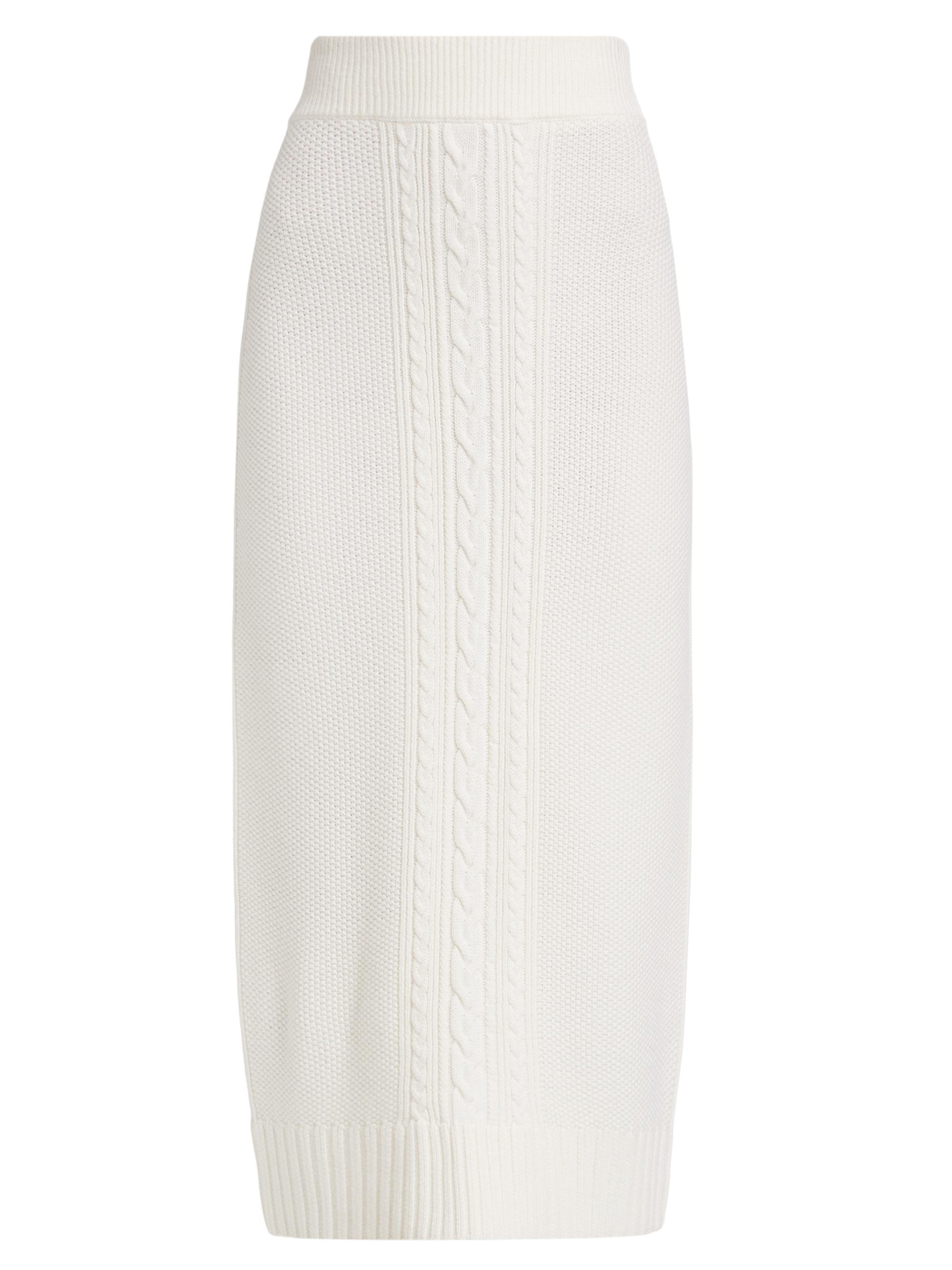 Derek Lam 10 Crosby Women's Valentin Wool Cable-Knit Maxi Skirt - Blanc De Blanc
