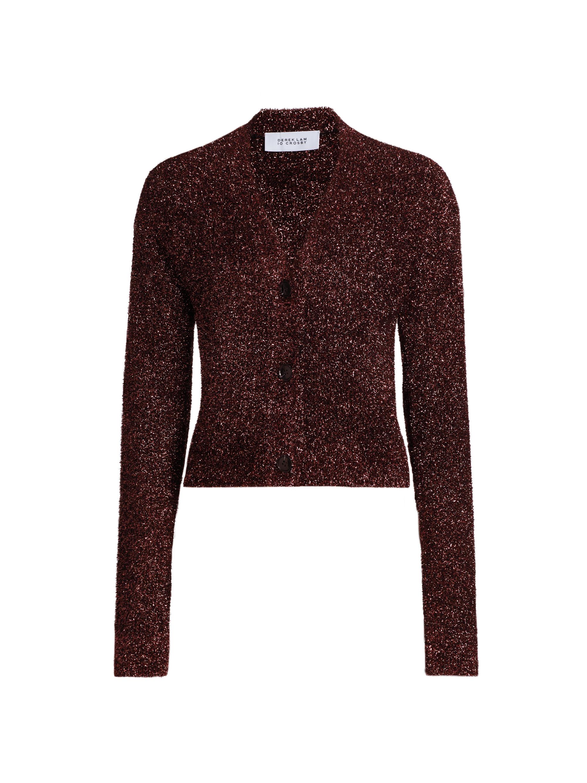 Derek Lam 10 Crosby Women's Kalena Metallic Cardigan - Raspberry