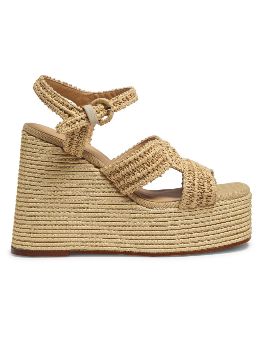 Castañer Fiodora Raffia Wedge Sandals | Saks Fifth Avenue
