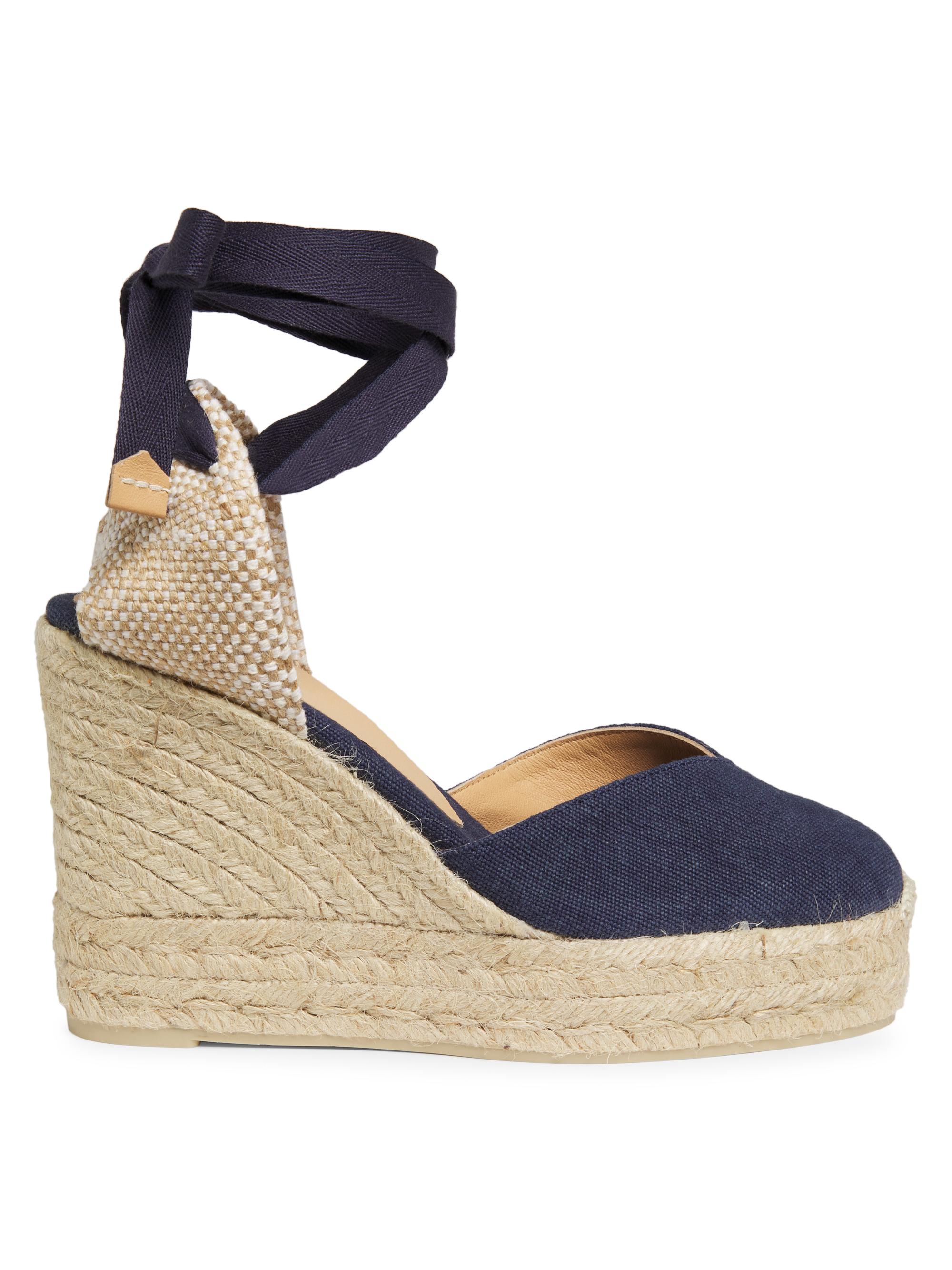 Balmain Alex 95MM Monogram Espadrille Wedges | Saks Fifth Avenue