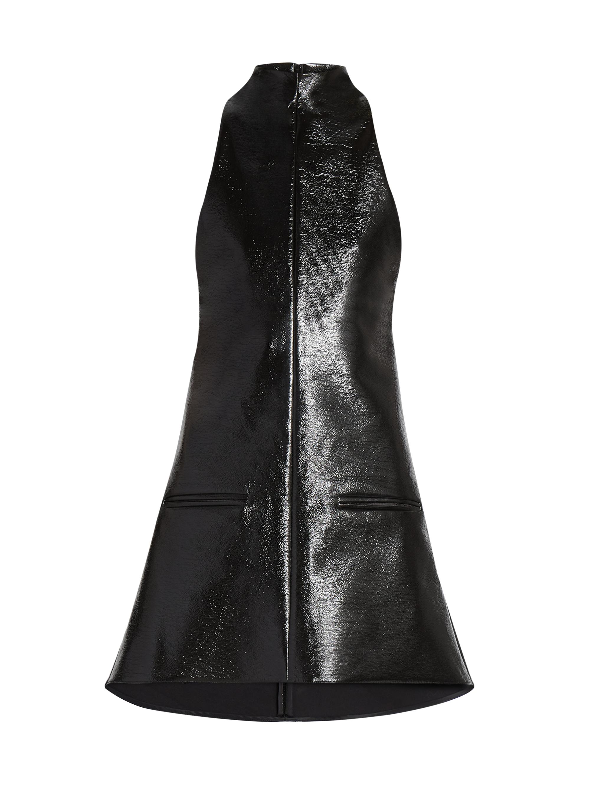 Courrèges Women's Vinyl A-Line Minidress - Black