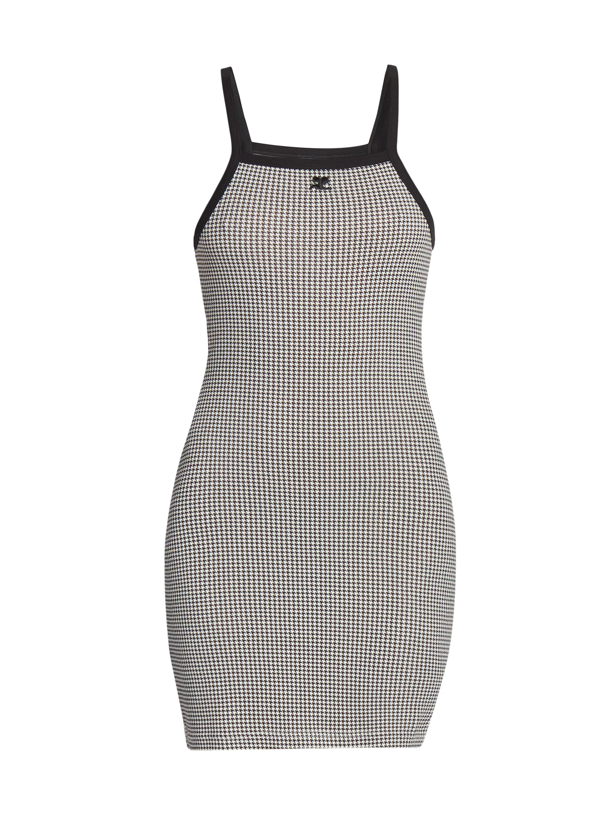 Courrèges Women's Contrast Houndstooth Minidress - Houndstooth White Black