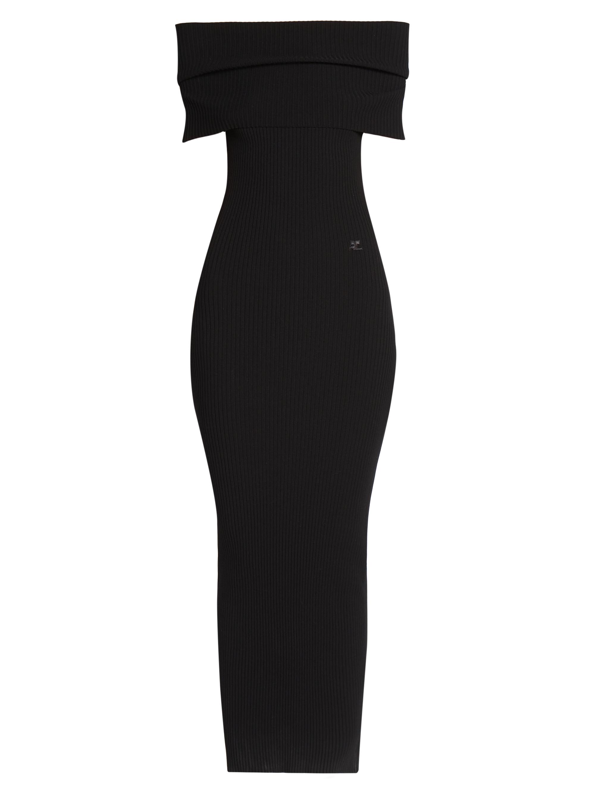 Courreges Women's Twist Rib-Knit Maxi-Dress - Black