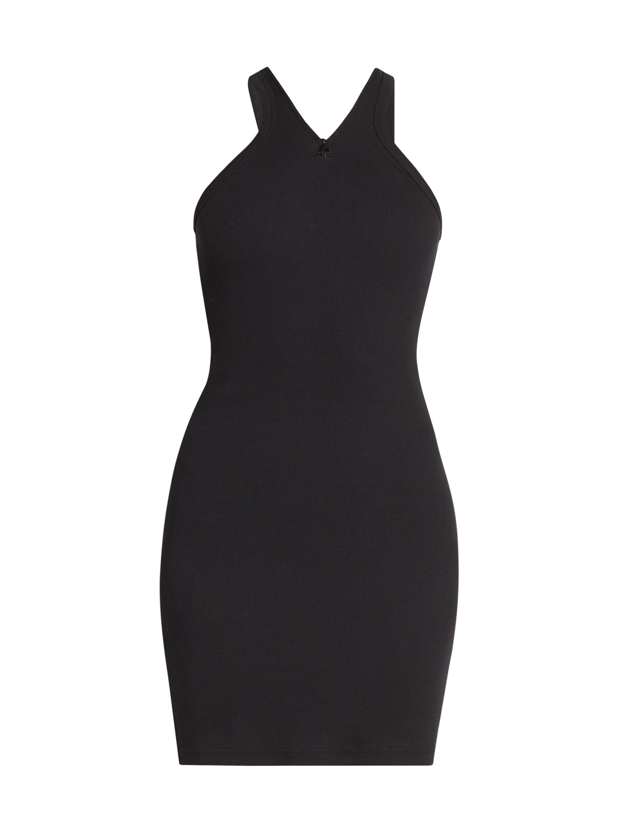 Courrèges Women's CrissCross 90'S Rib-Knit Minidress - Black