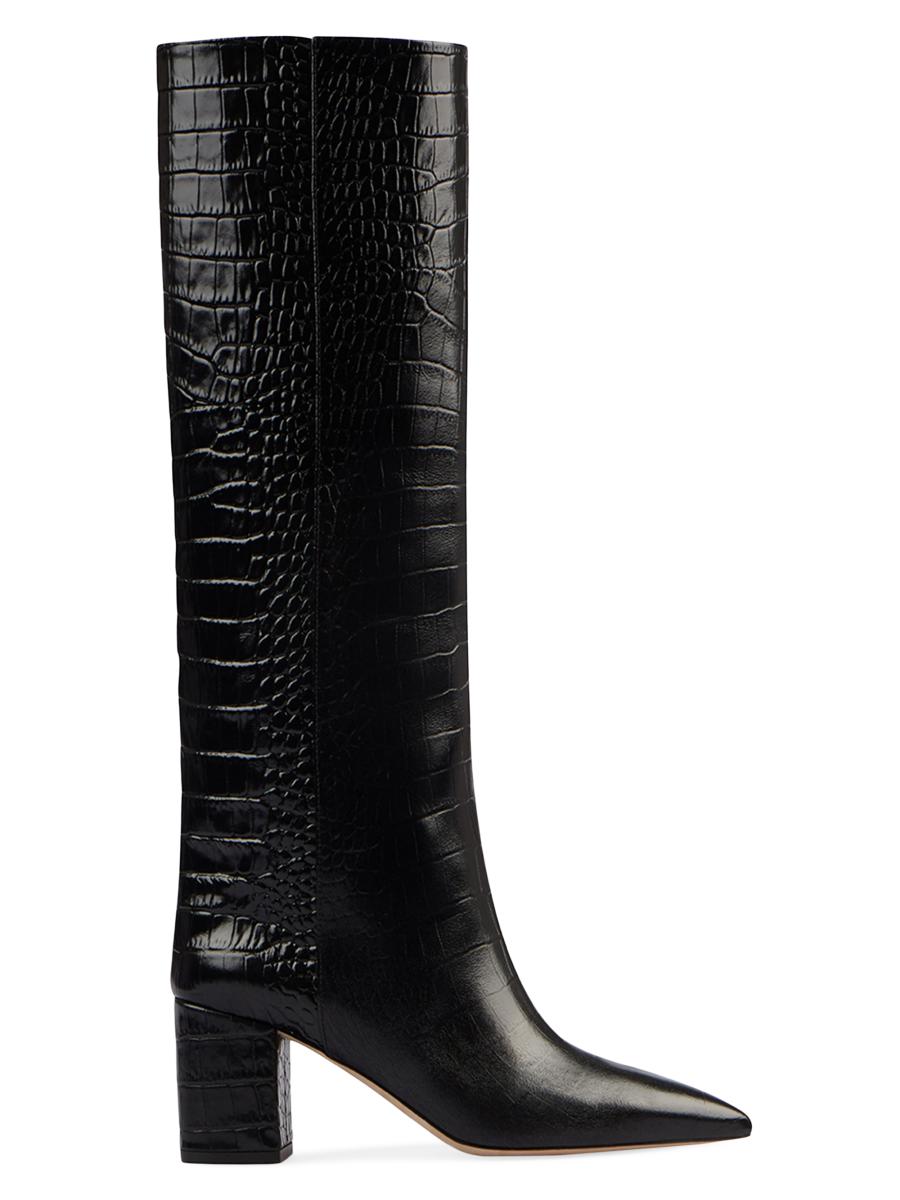 ロングブーツ PARIS TEXAS ANJA BOOTS IN CROCODILE EMBOSSED LEATHER Paris Texas Anja 70MM Crocodile-Embossed Leather Boots