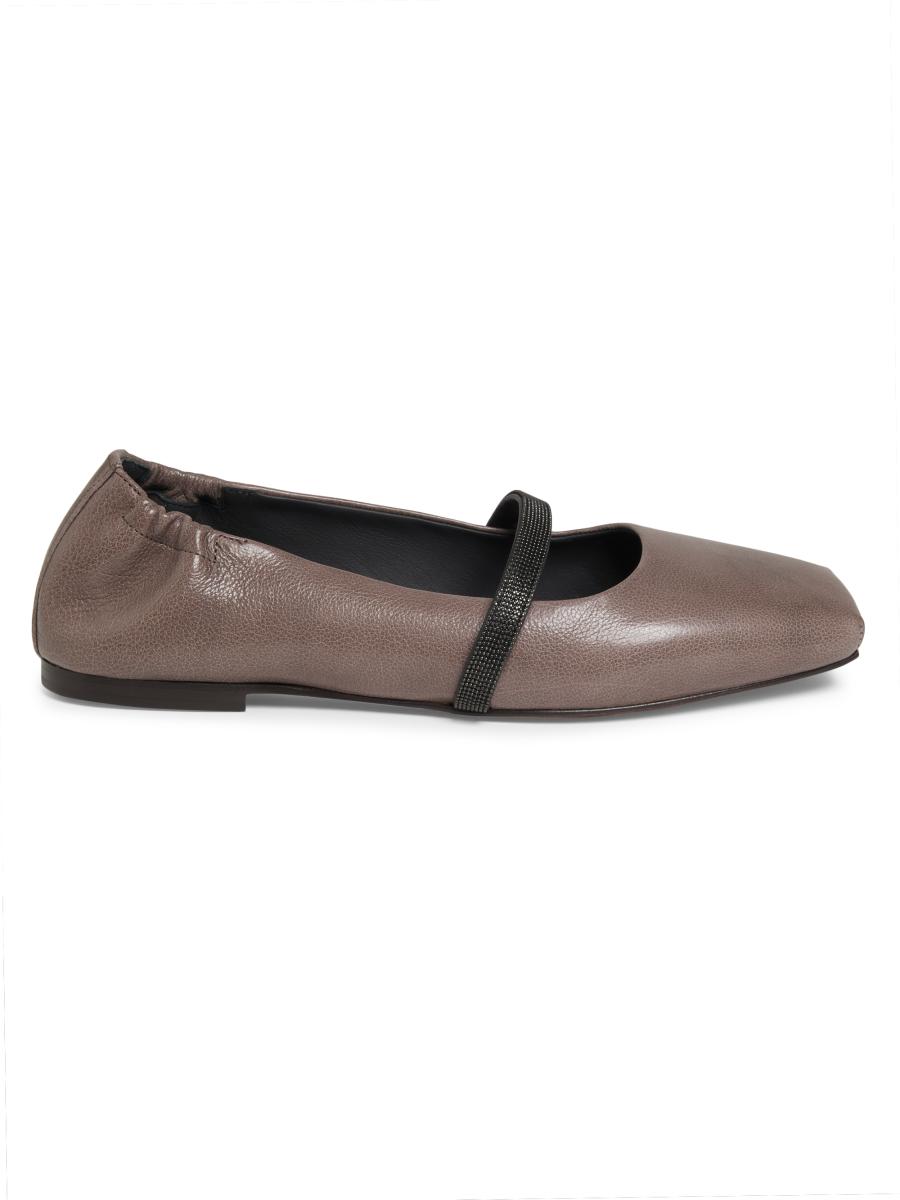 フラットシューズ BRUNELLO CUCINELLI Woman Flat shoes Grey MZSFG2877 C5859 Women's flat shoes and loafers | Brunello Cucinelli