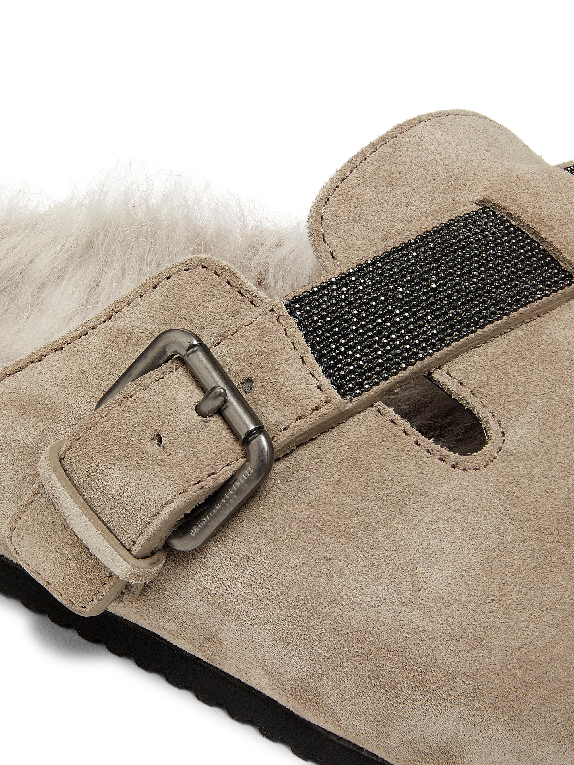 BRUNELLO CUCINELLI ムートンレザー　Lサイズ Brunello Cucinelli Shearling-Lined Leather Clogs | Saks