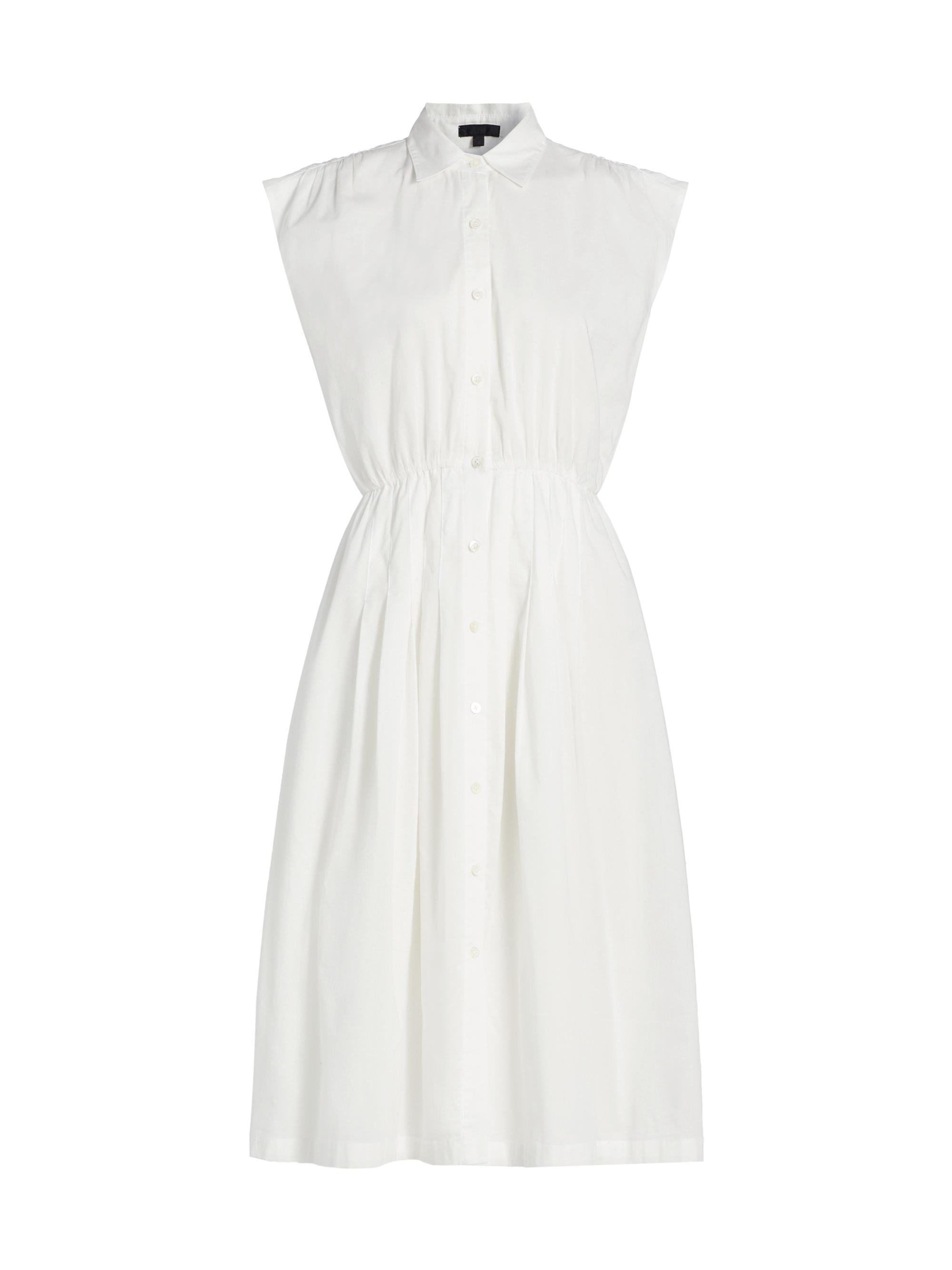 ATM Anthony Thomas Melillo Women's Cotton Voile Sleeveless Shirtdress - White