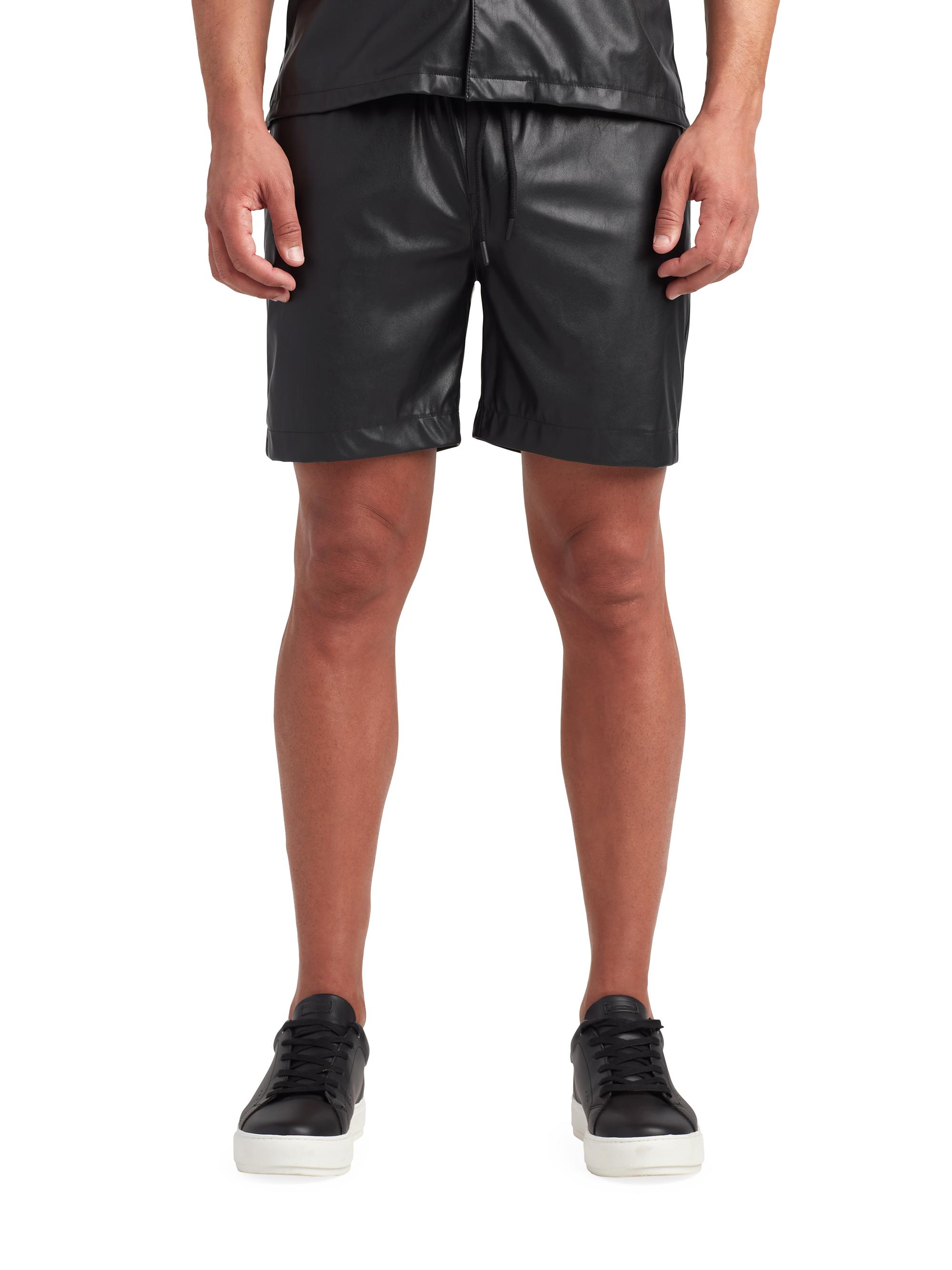 Monfrère Men's Bond Faux Leather Shorts - Noir