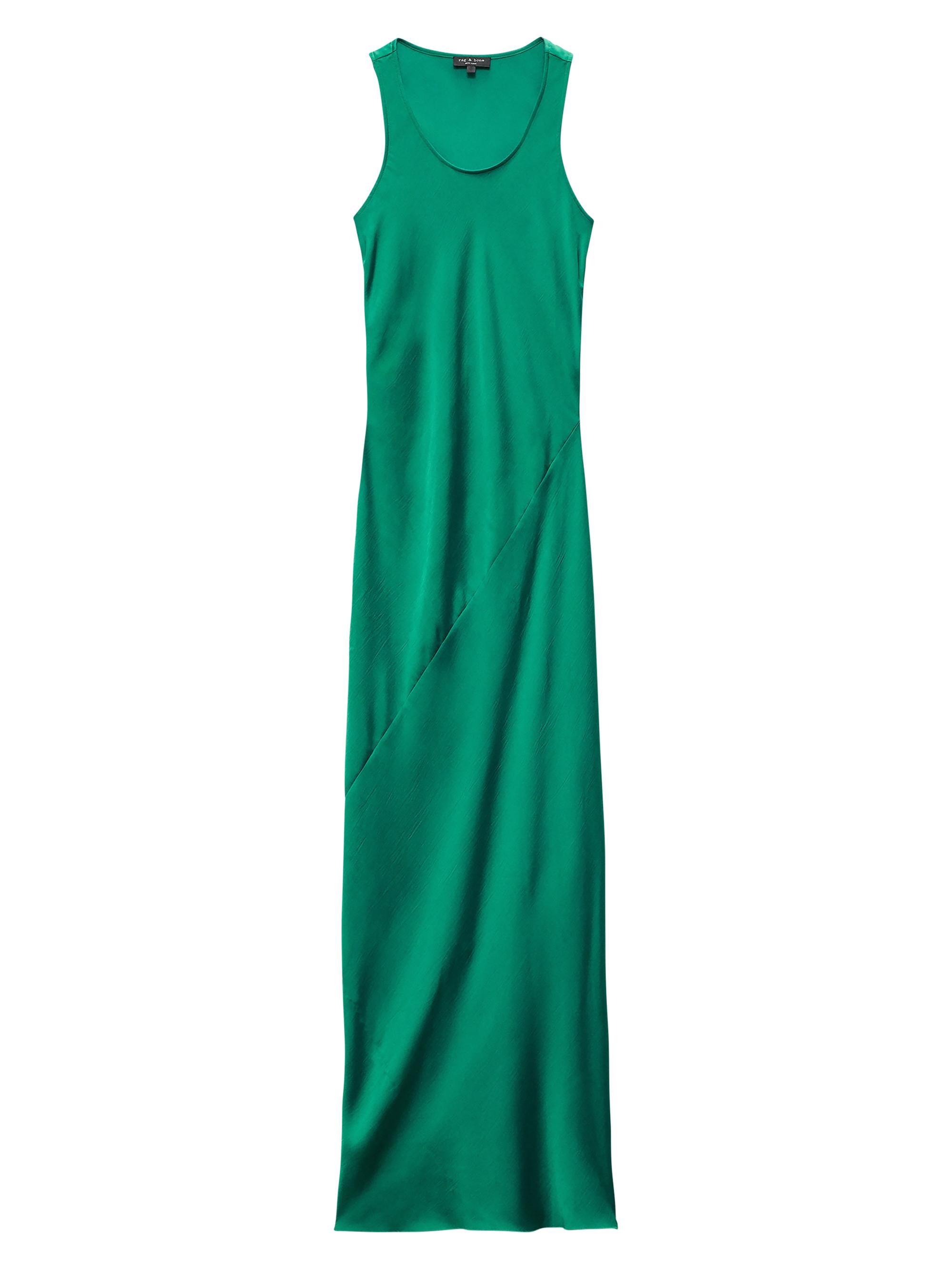 rag & bone Women's Daisy Satin Sleeveless Maxi Dress - Emerald Green
