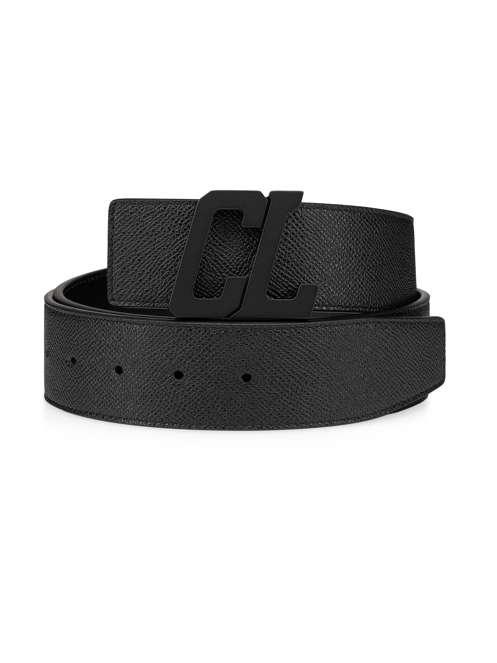 Christian Louboutin Men's Happy Rui CL Logo Belt - Black