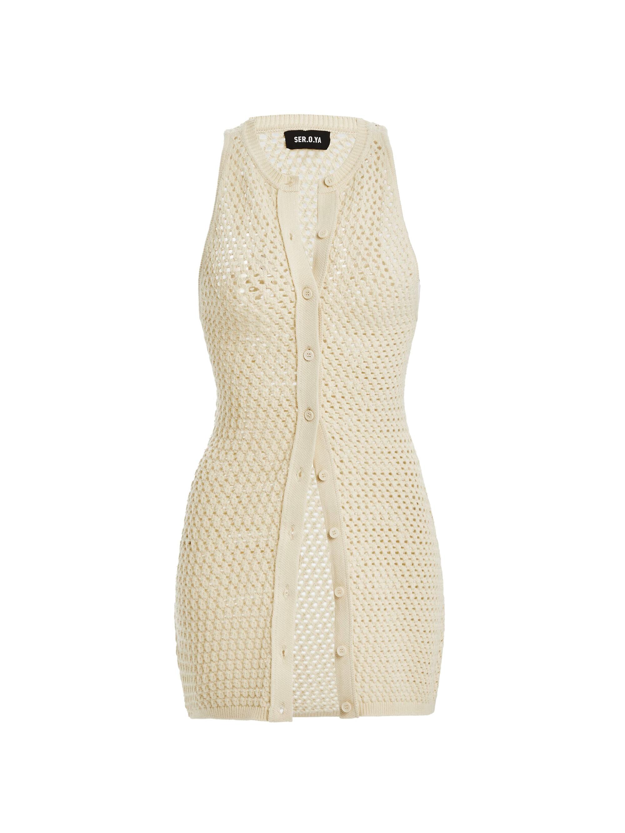 Ser.o.ya Women's Tilli Knit Crochet Vest Top - Cream