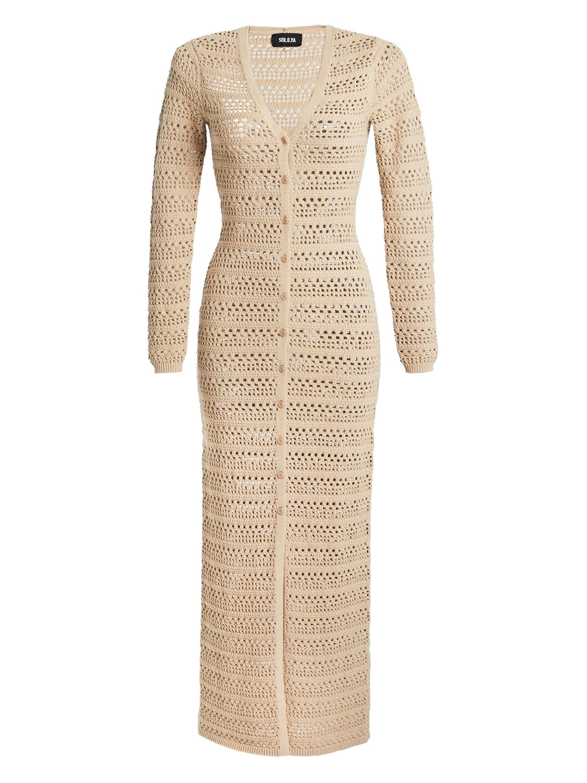 Ser.o.ya Women's Dorothea Knit Crochet Cardigan Dress - Oxford