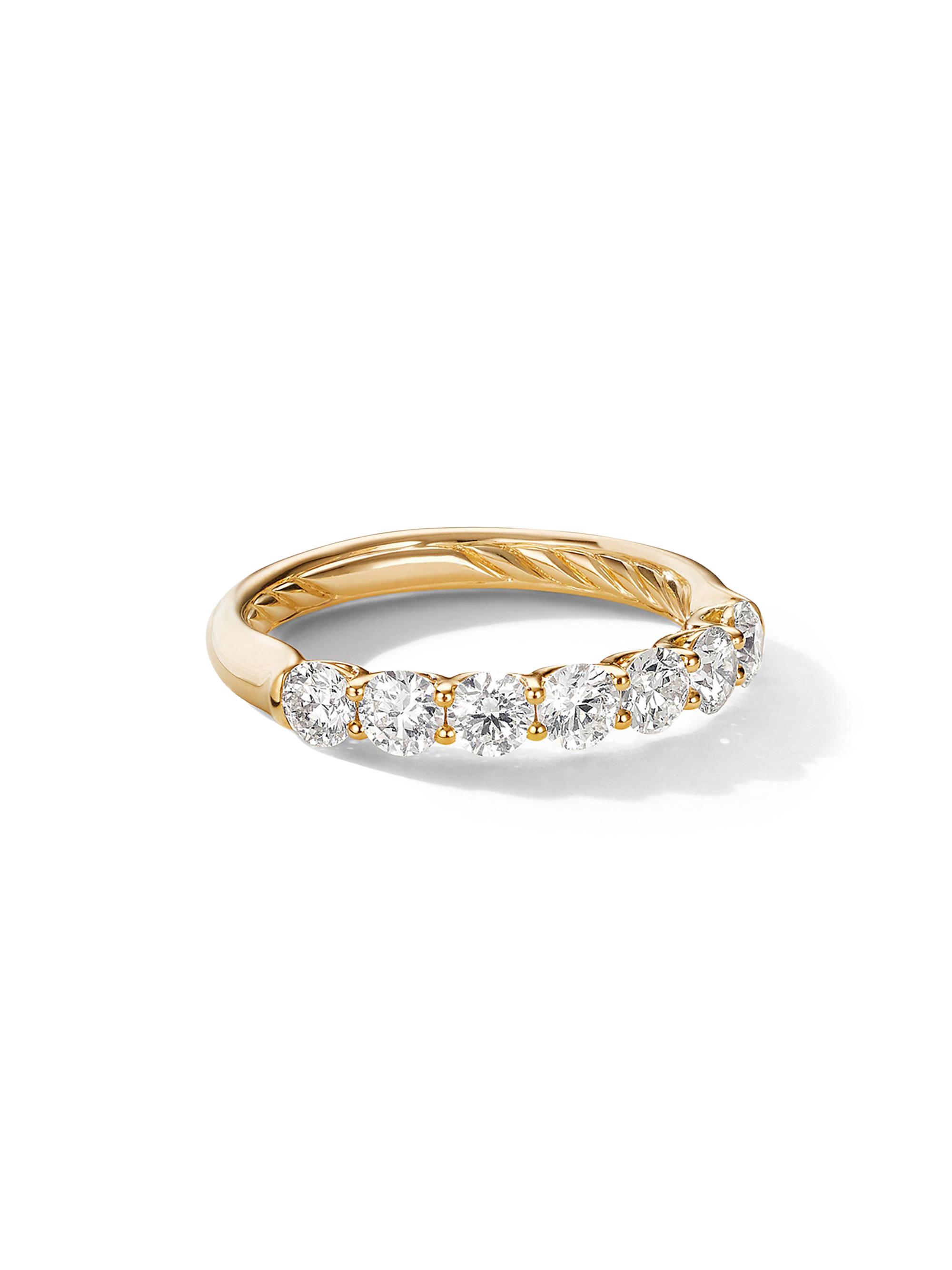 David Yurman Women's DY Eden Partway Band Ring in 18K Yellow Gold - Diamond