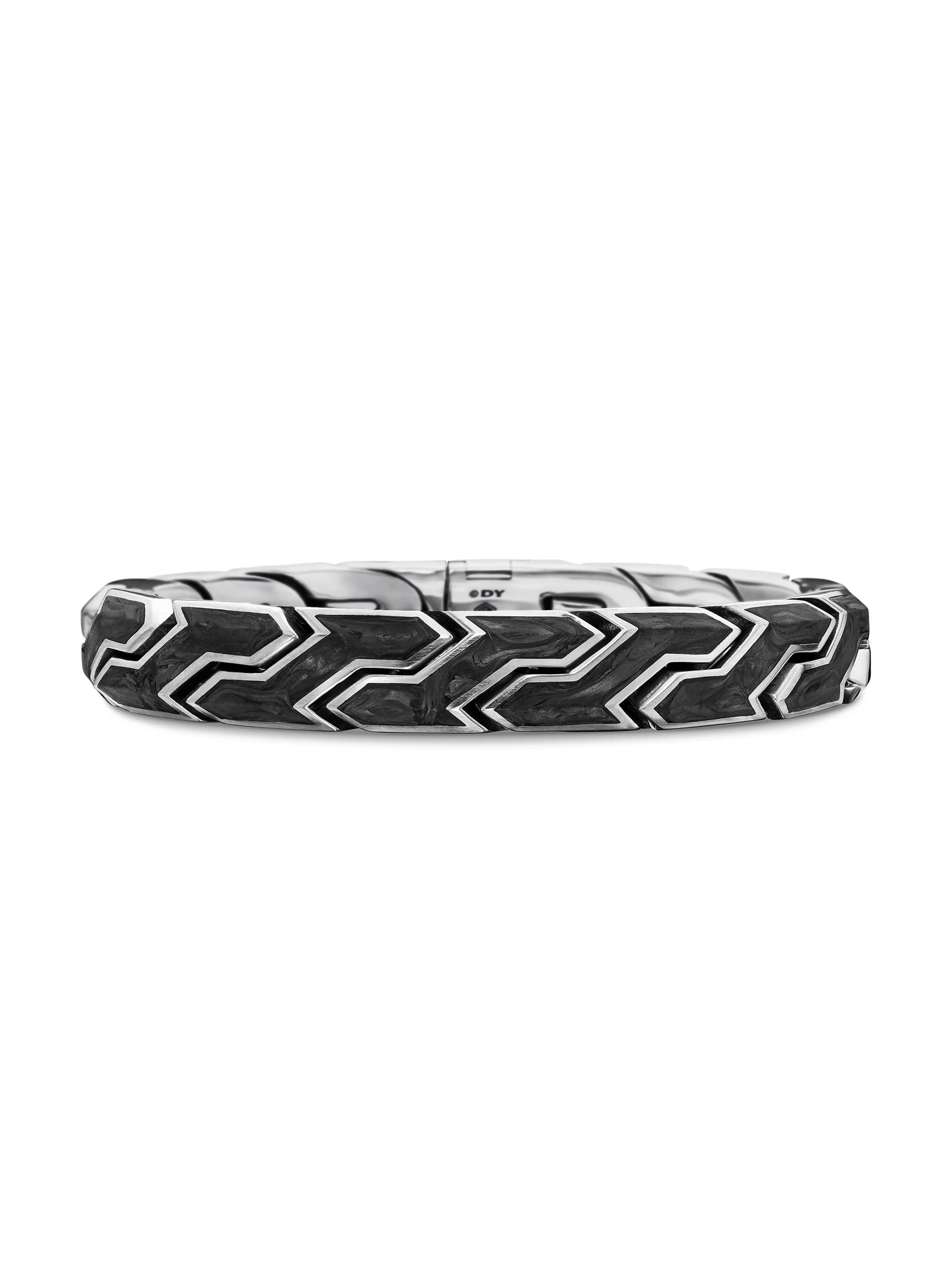 David Yurman Men's Forged Carbon Link Bracelet in Sterling Silver, 11.5MM - Forged Carbon