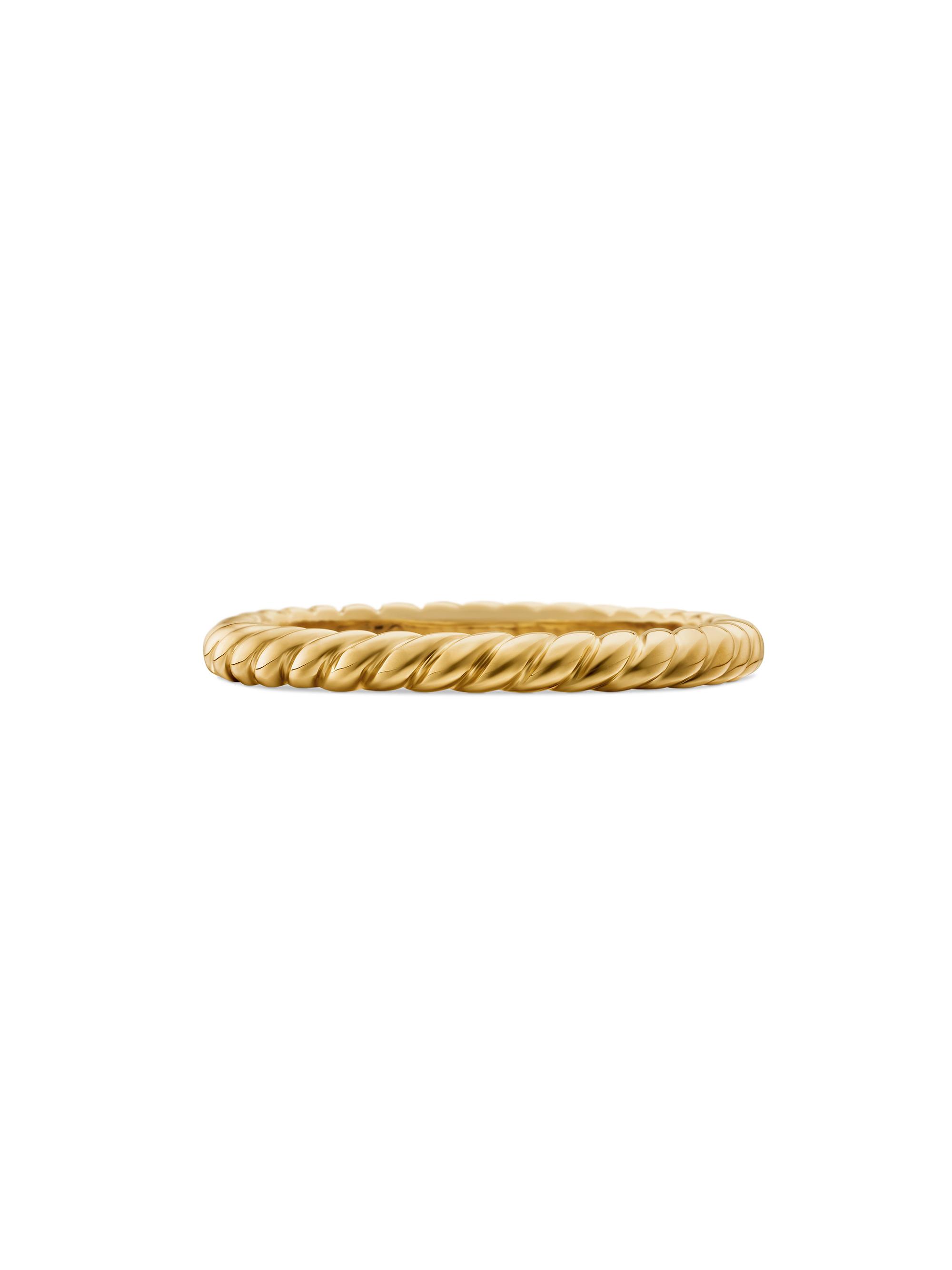 David Yurman Women's DY Cable Band Ring in 18K Yellow Gold, 2.5MM - Gold