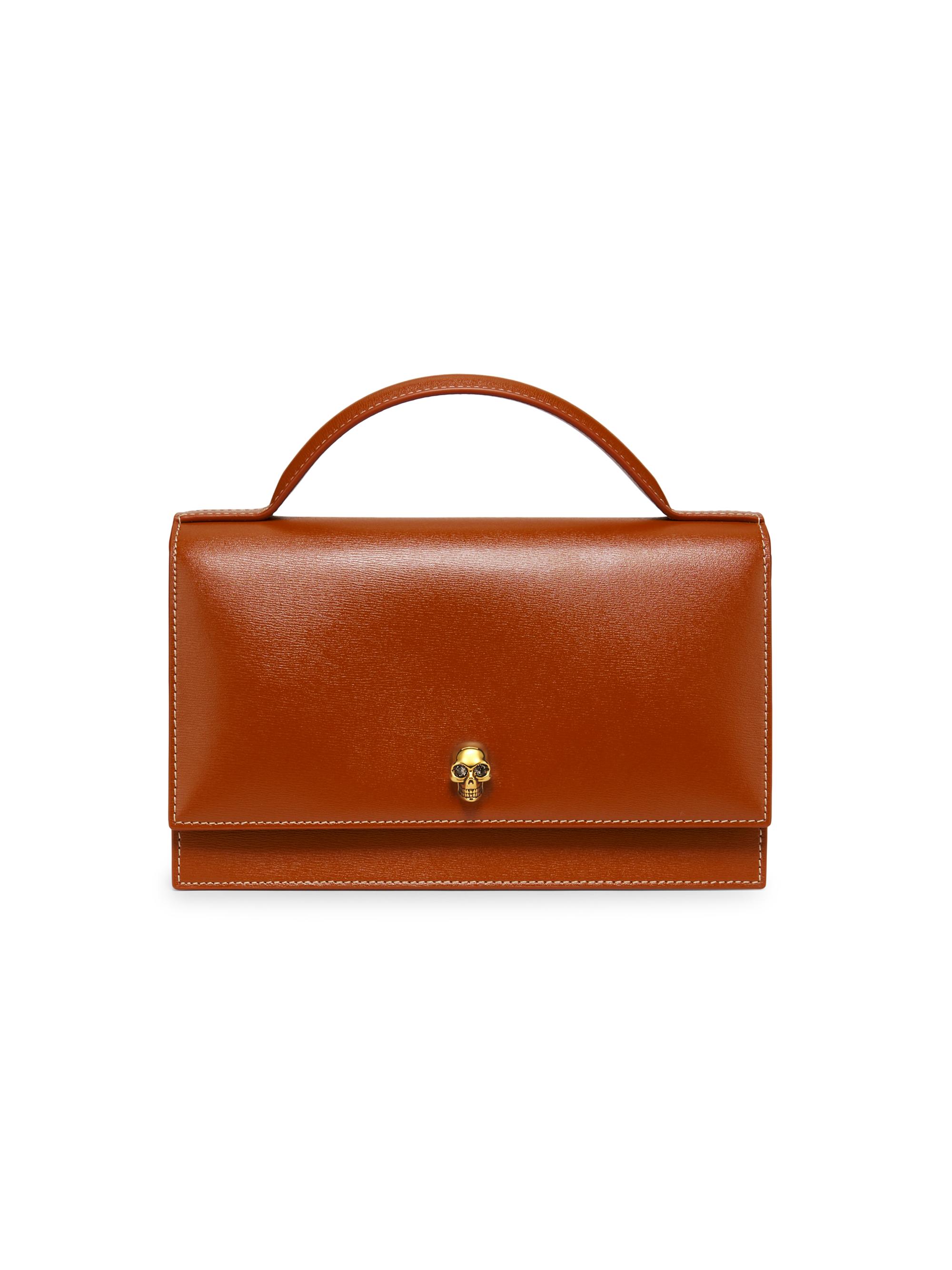 McQueen Women's  Skull Leather Bag - Caramel Tan