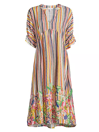 Aldrich Striped Cotton-Blend Midi-Dress