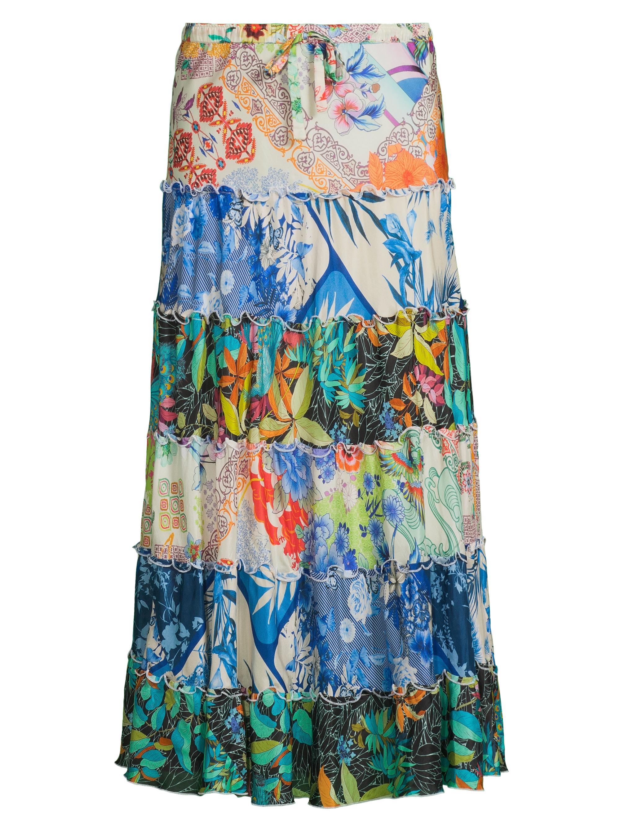 Johnny Was Women's Sebrina Floral Silk Tiered Maxi Skirt - Mcdreamer Print
