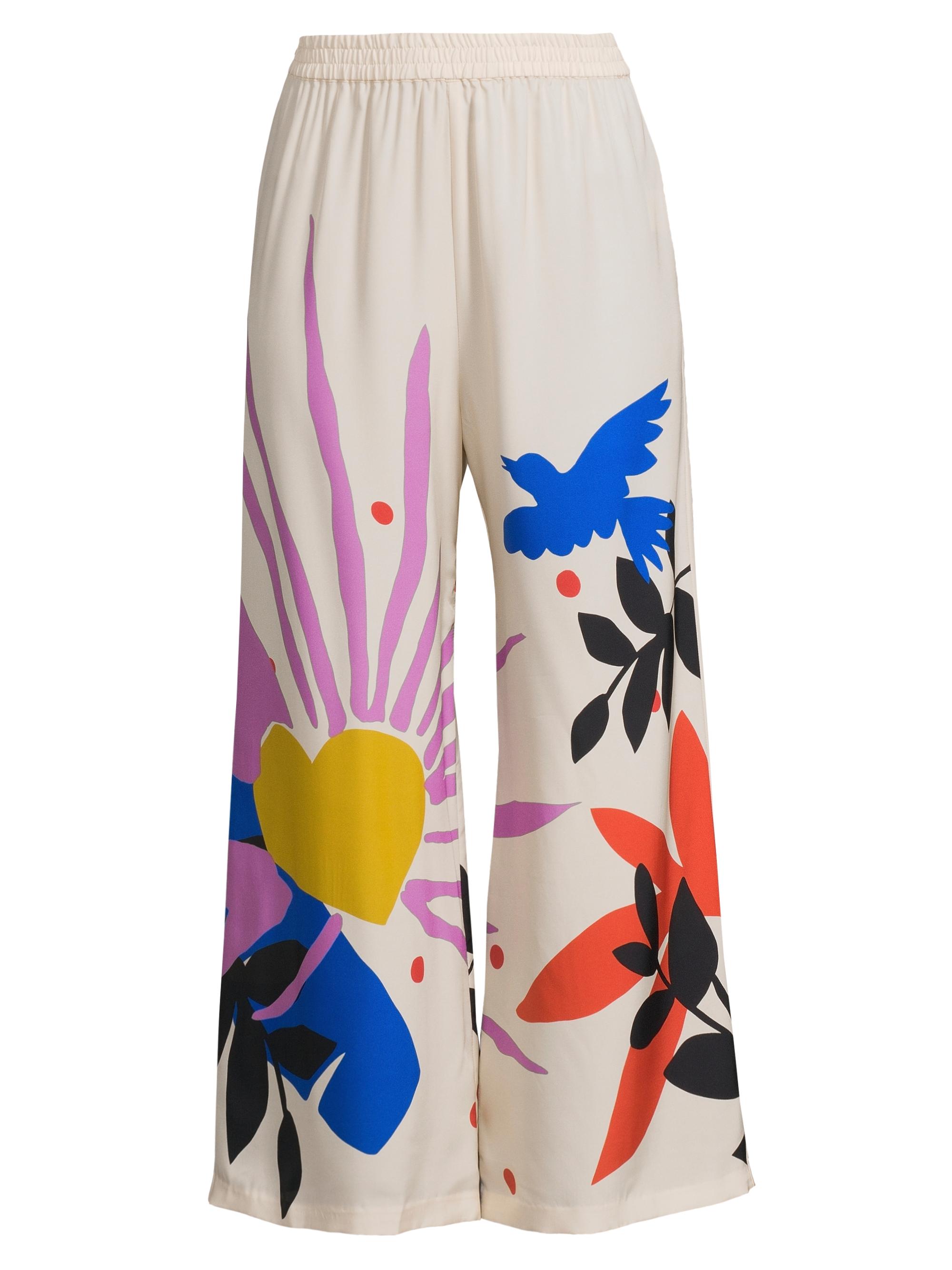 Johnny Was Women's Yasmin Sunshine Silk-Blend Crop Pants - Endless Sunshine
