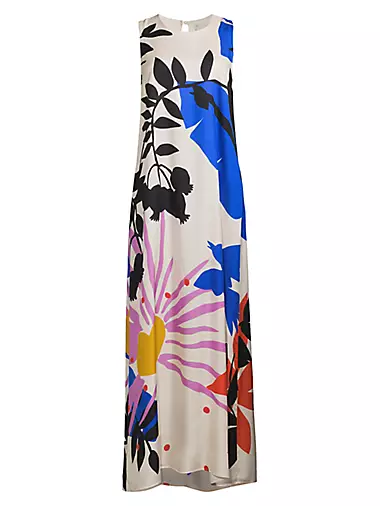 Tatianna Abstract Silk-Blend Maxi Dress