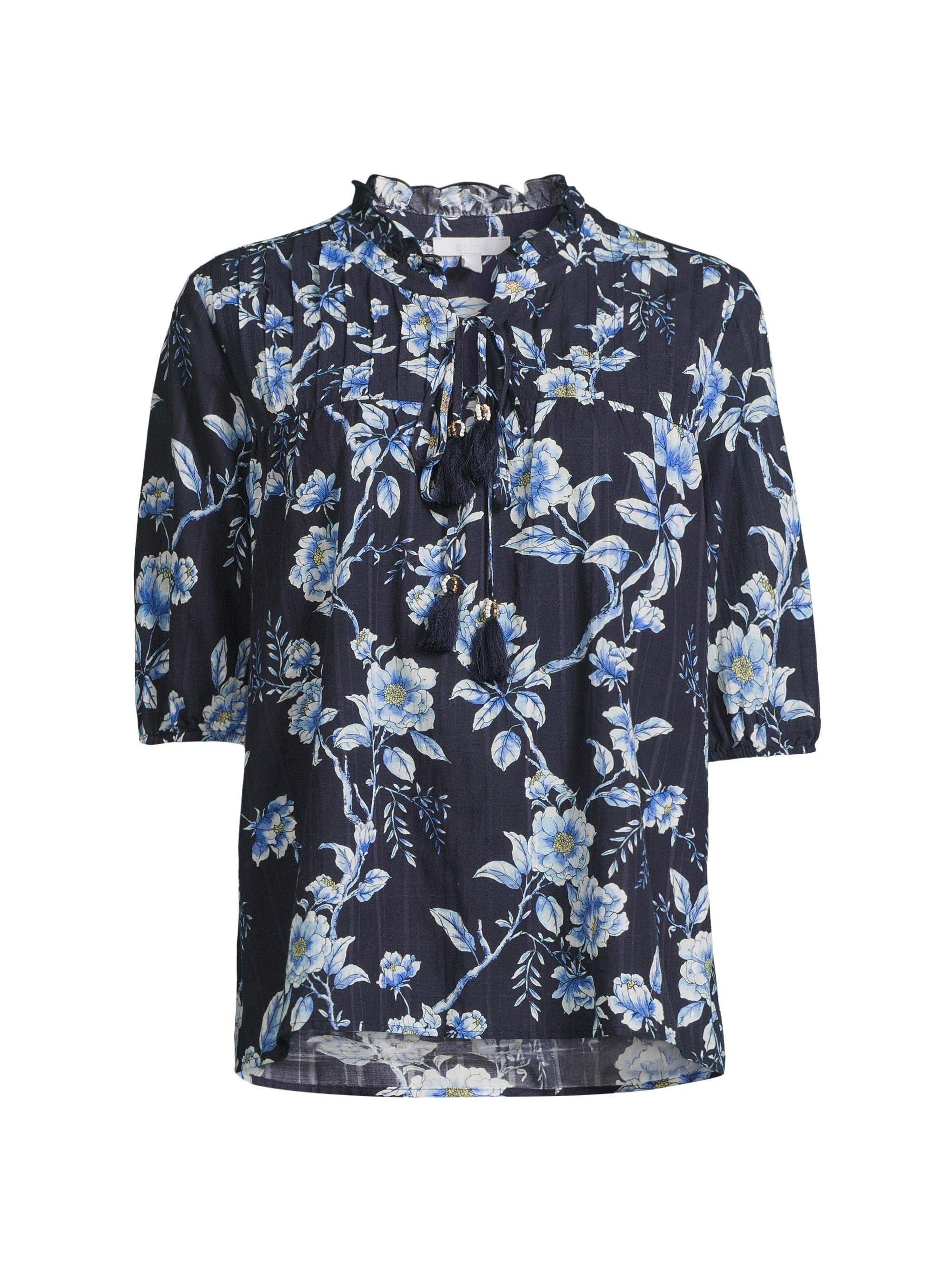 Johnny Was Women's Magnolia Floral Pleated Cotton-Blend Blouse - Magnolia
