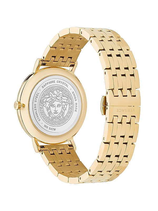 Shop Versace V-Eternal IP Yellow Gold Bracelet Watch/42MM Shop Versace V-Eternal IP Yellow Gold Bracelet Watch/42MM