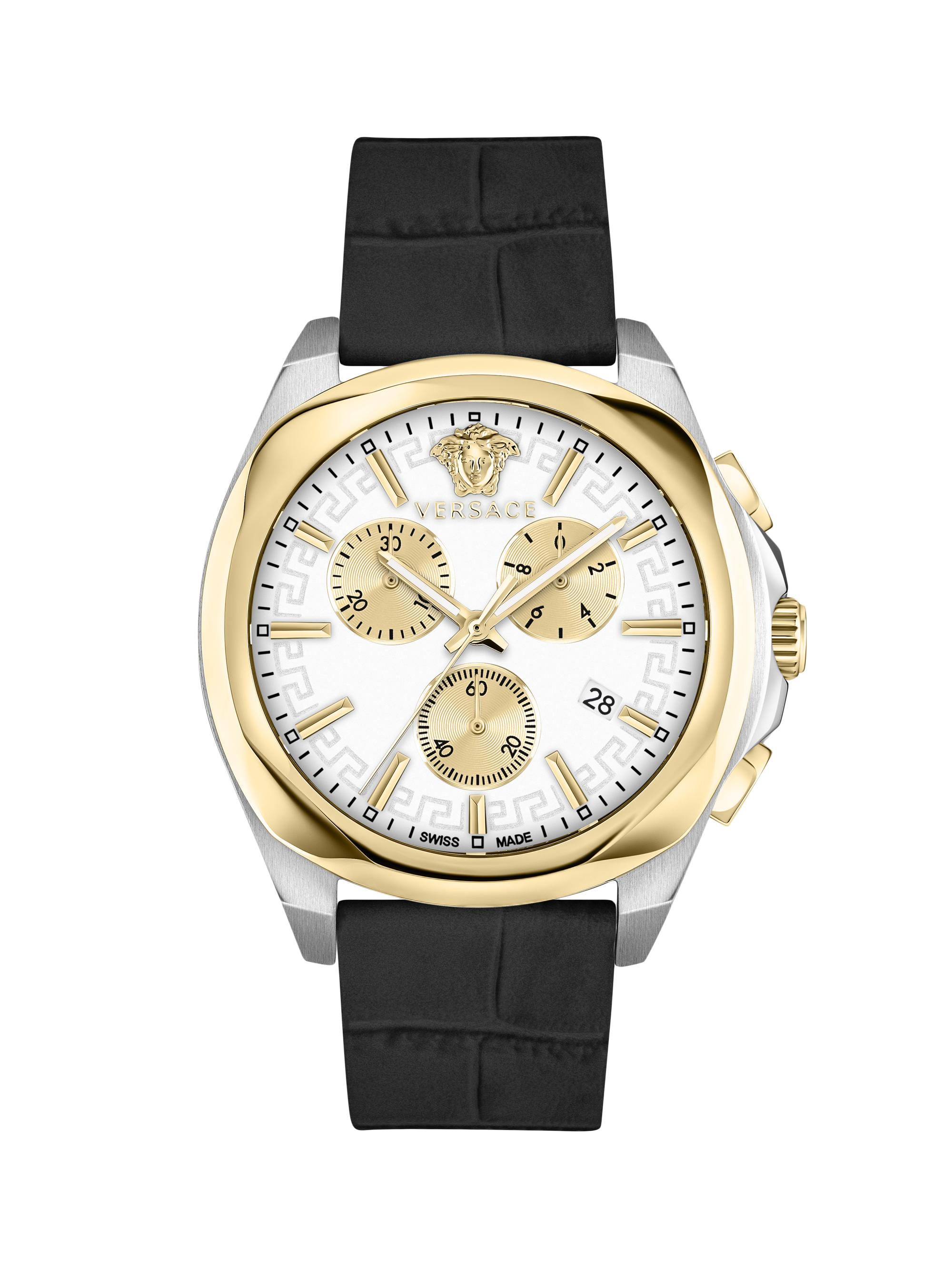 Versace Women's Medusa Chrono Two-Tone Stainless Steel & Leather Strap Watch/40MM - Black Two Tone