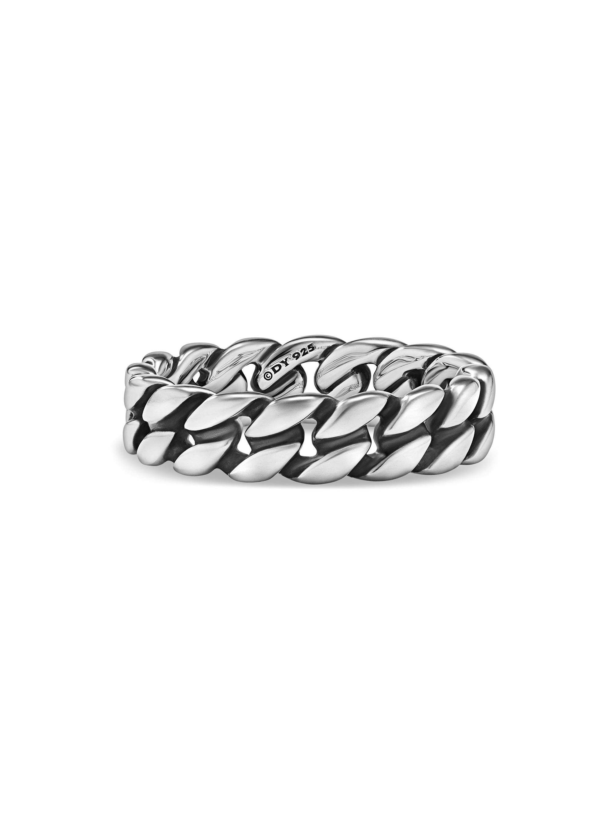 David Yurman Men's Curb Chain Band Ring in Sterling Silver, 6MM - Silver