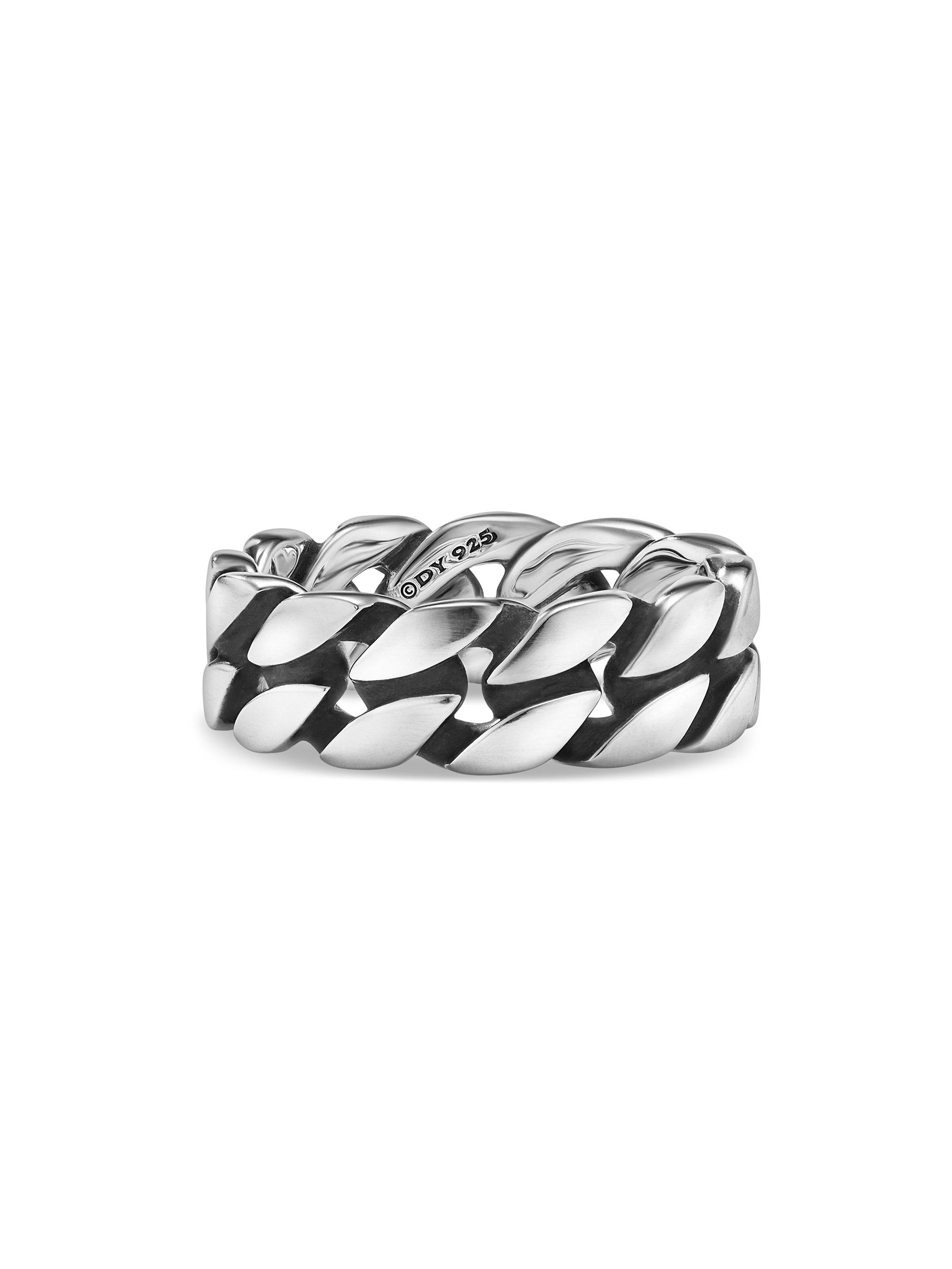 David Yurman Men's Curb Chain Band Ring in Sterling Silver, 8MM - Silver
