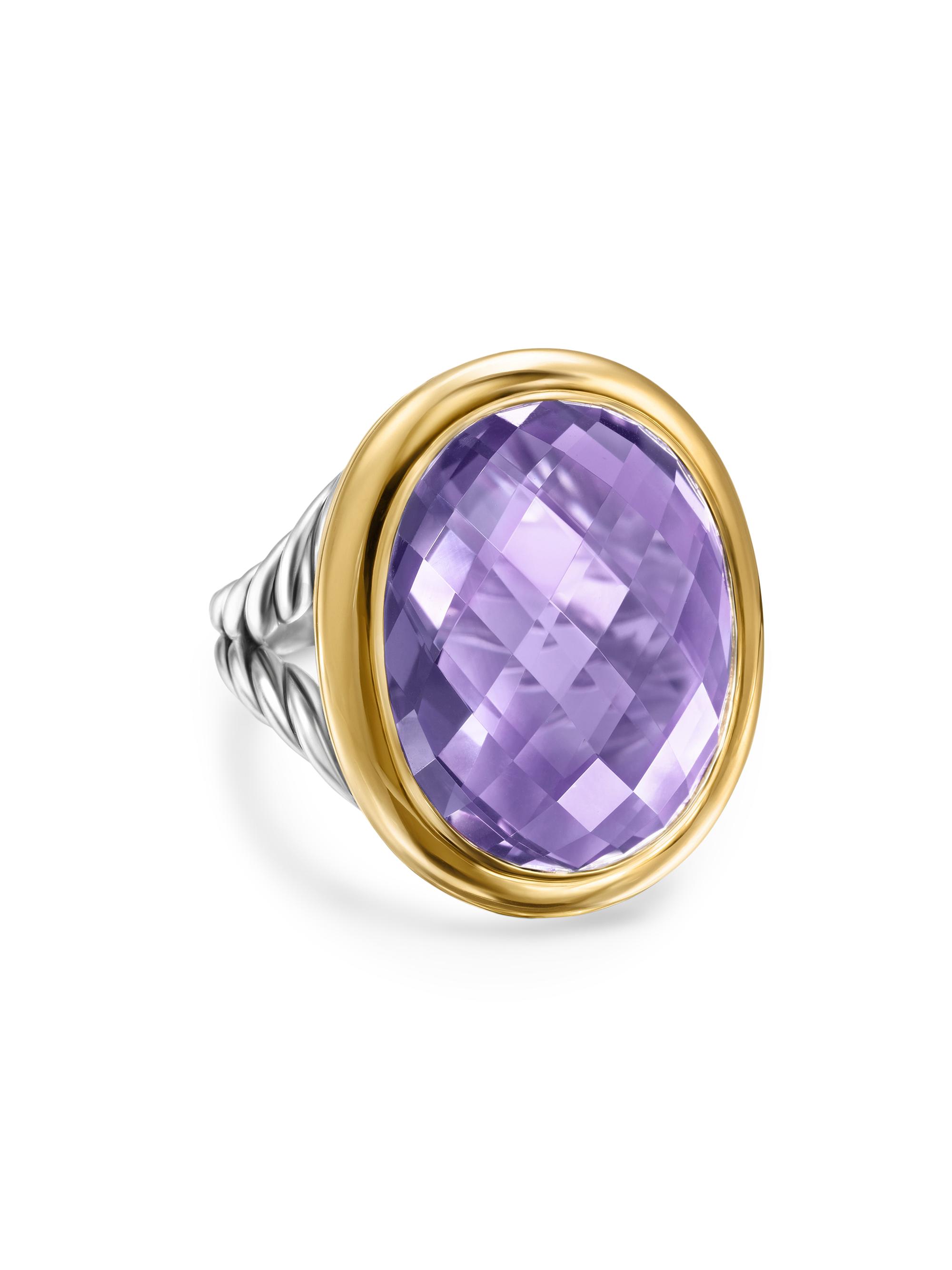 David Yurman Women's Albion Oval Ring in Sterling Silver - Amethyst