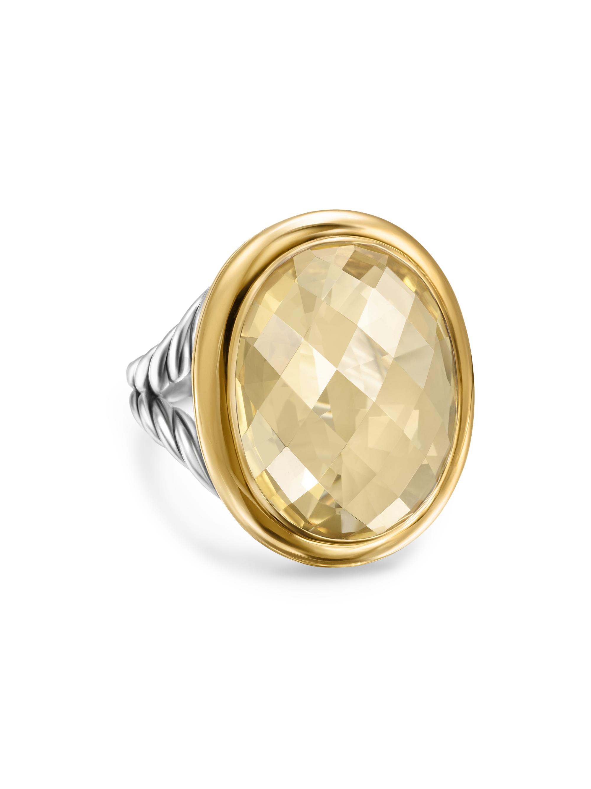 David Yurman Women's Albion Oval Ring in Sterling Silver - Champagne Citrine