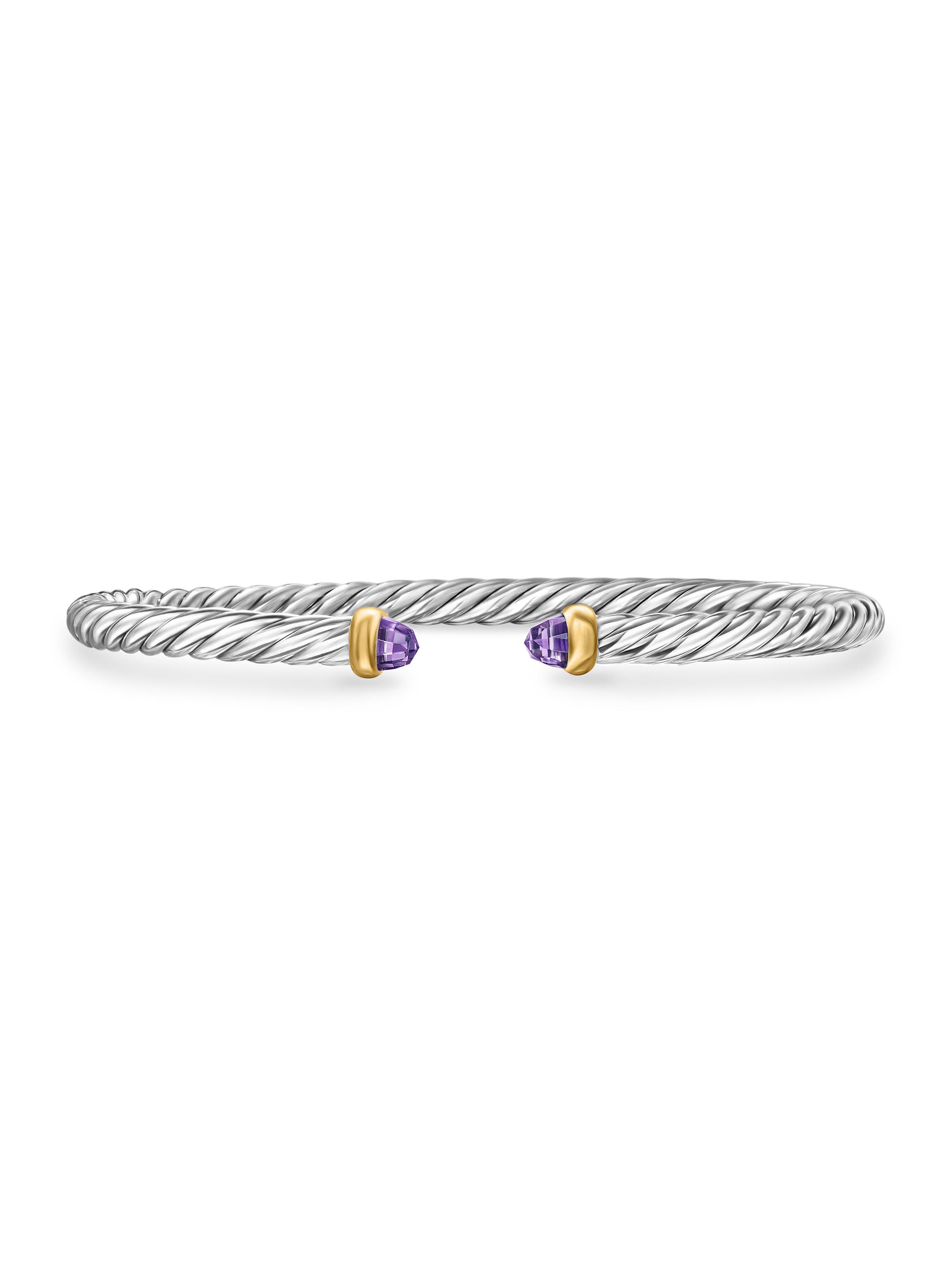David Yurman Women's Cable Flex Bracelet in Sterling Silver - Amethyst