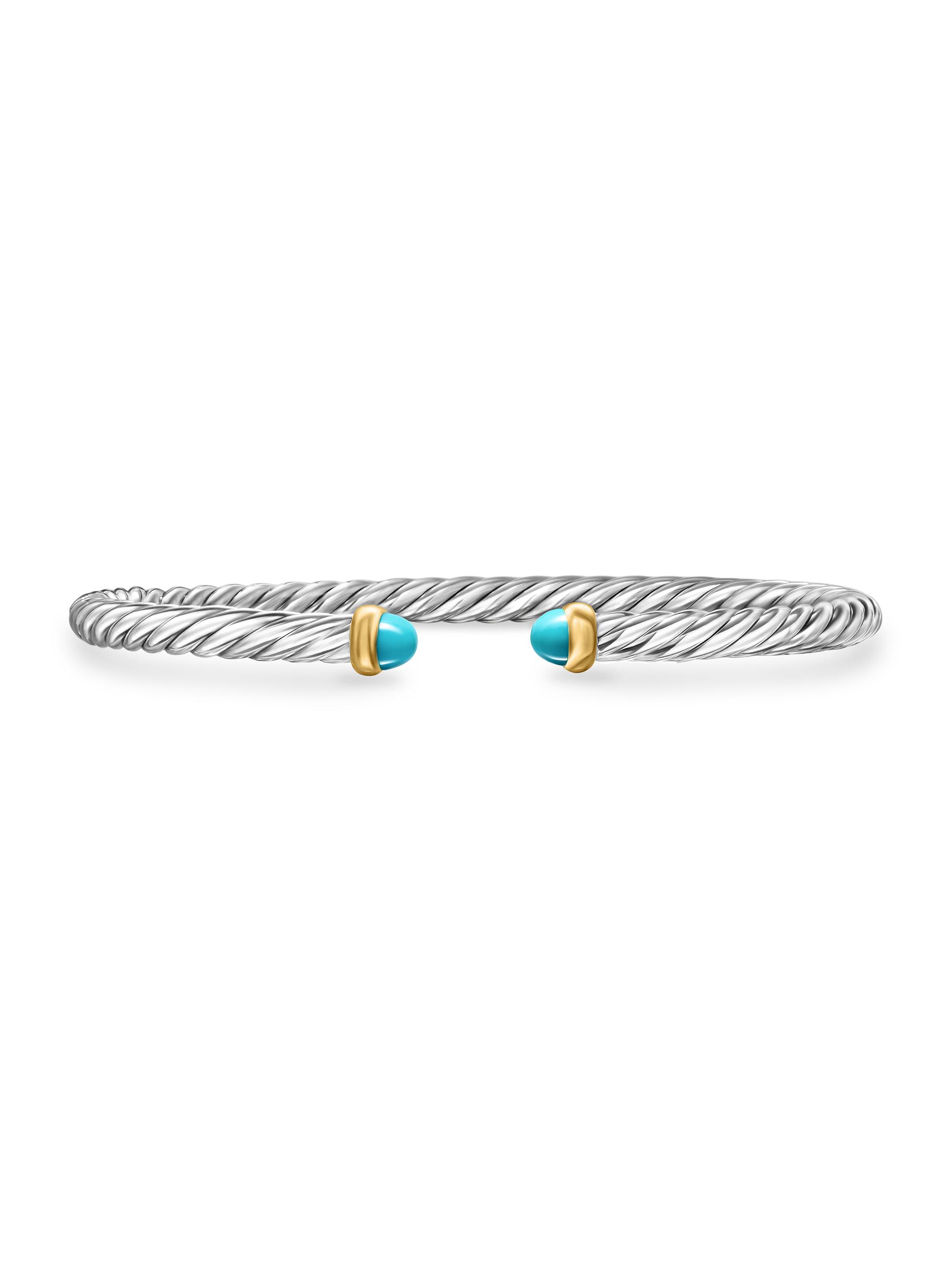 David Yurman Women's Cable Flex Bracelet in Sterling Silver - Turquoise