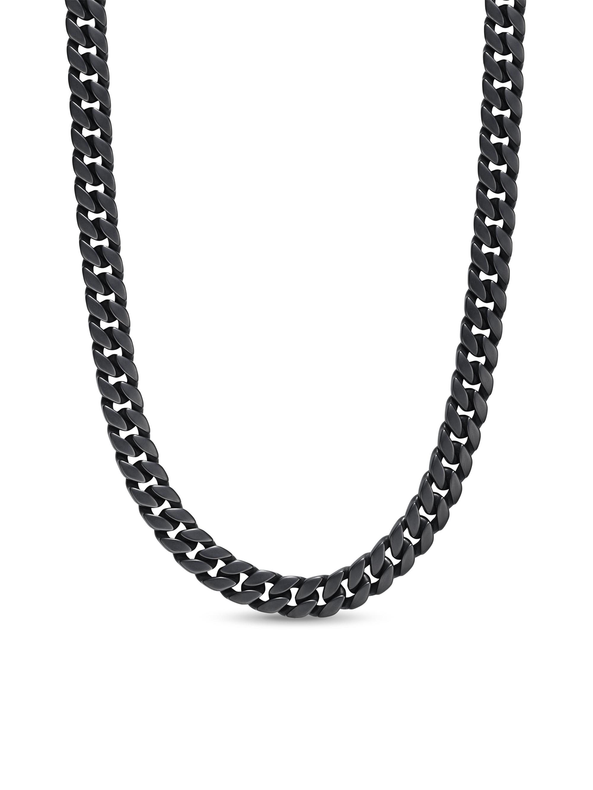 David Yurman Men's Curb Chain Necklace in Titanium, 11.5MM - Black